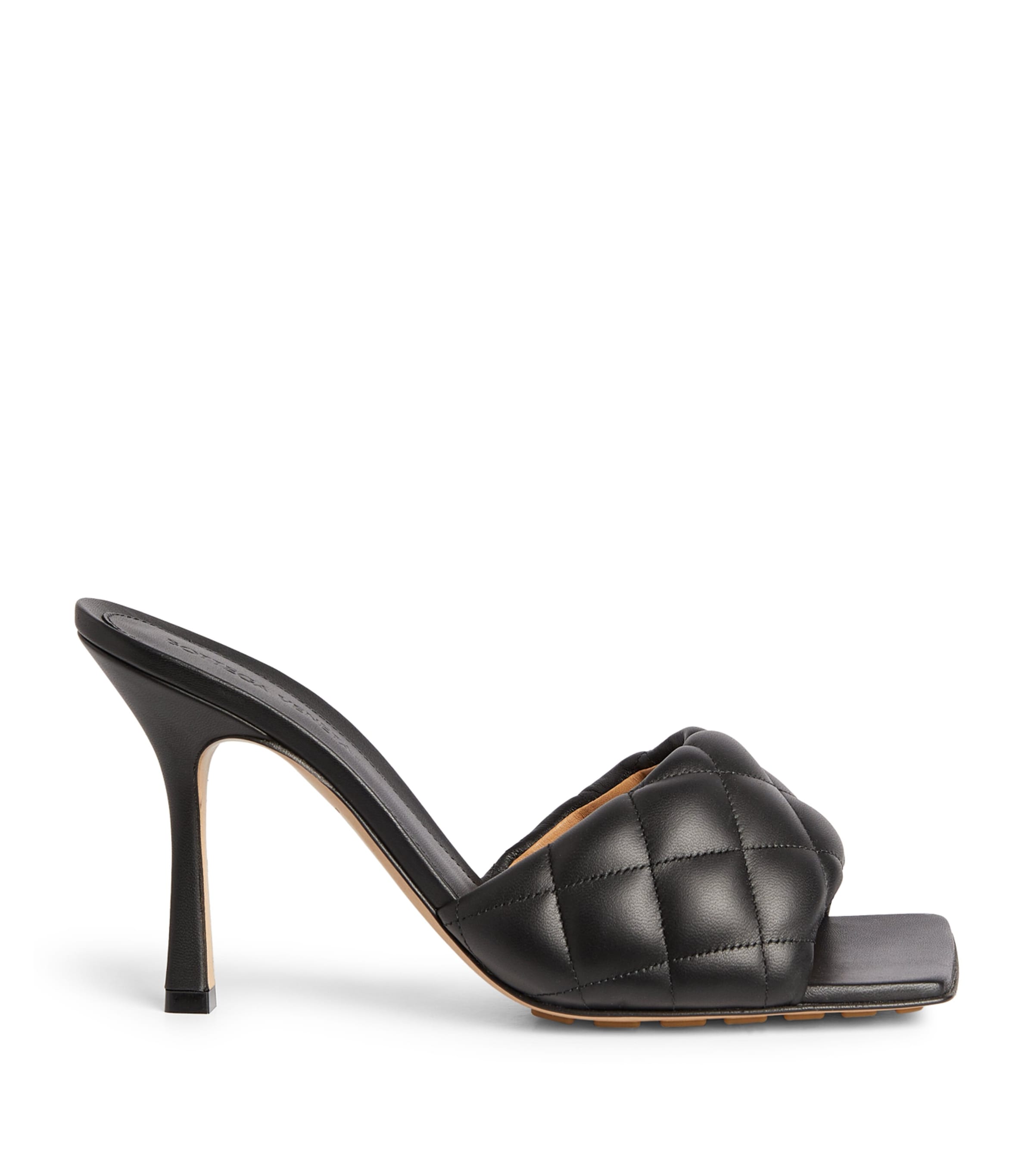 Bottega Veneta Leather Padded Mules 90 In Black