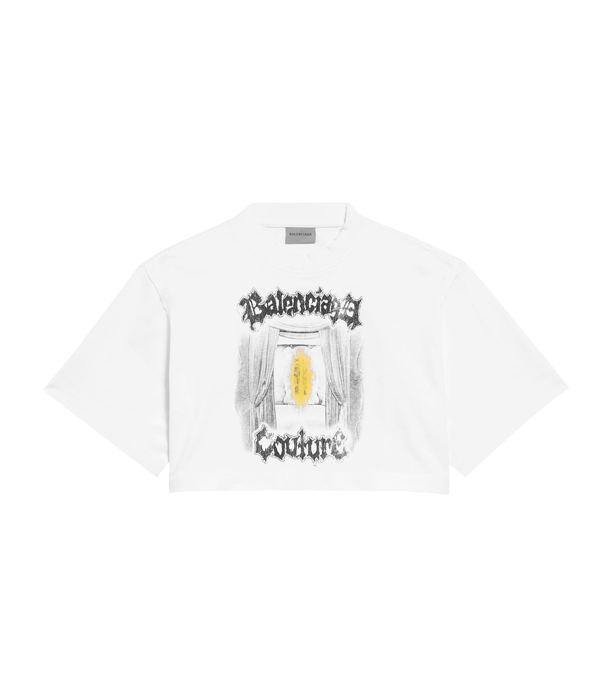 Balenciaga Womens Cotton Salon De Couture Cropped T-Shirt Image 1
