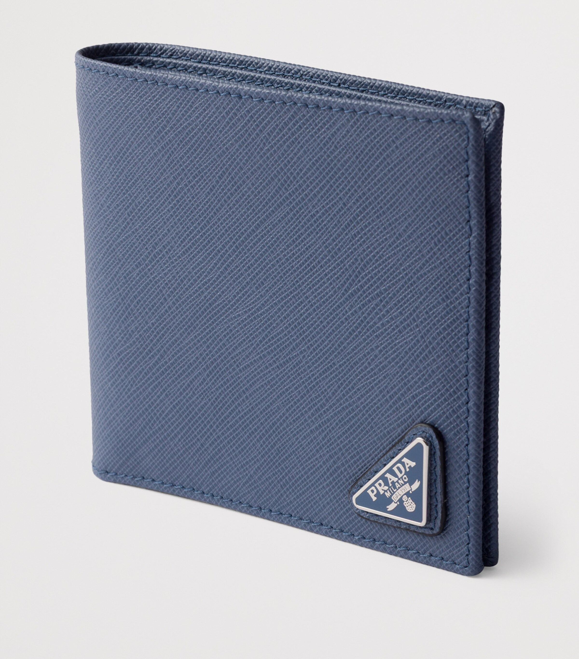 Prada Saffiano Leather Wallet Blue Image 4