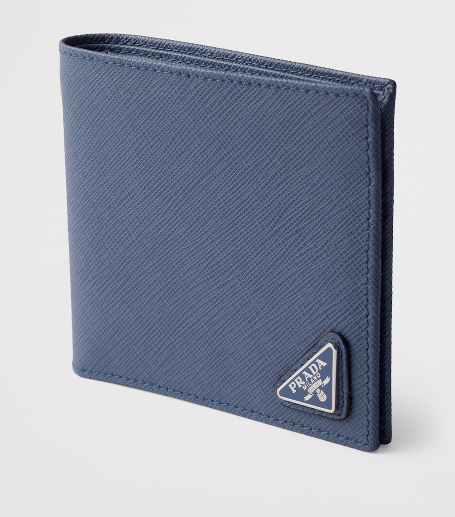Prada Saffiano Leather Wallet Blue Image 4