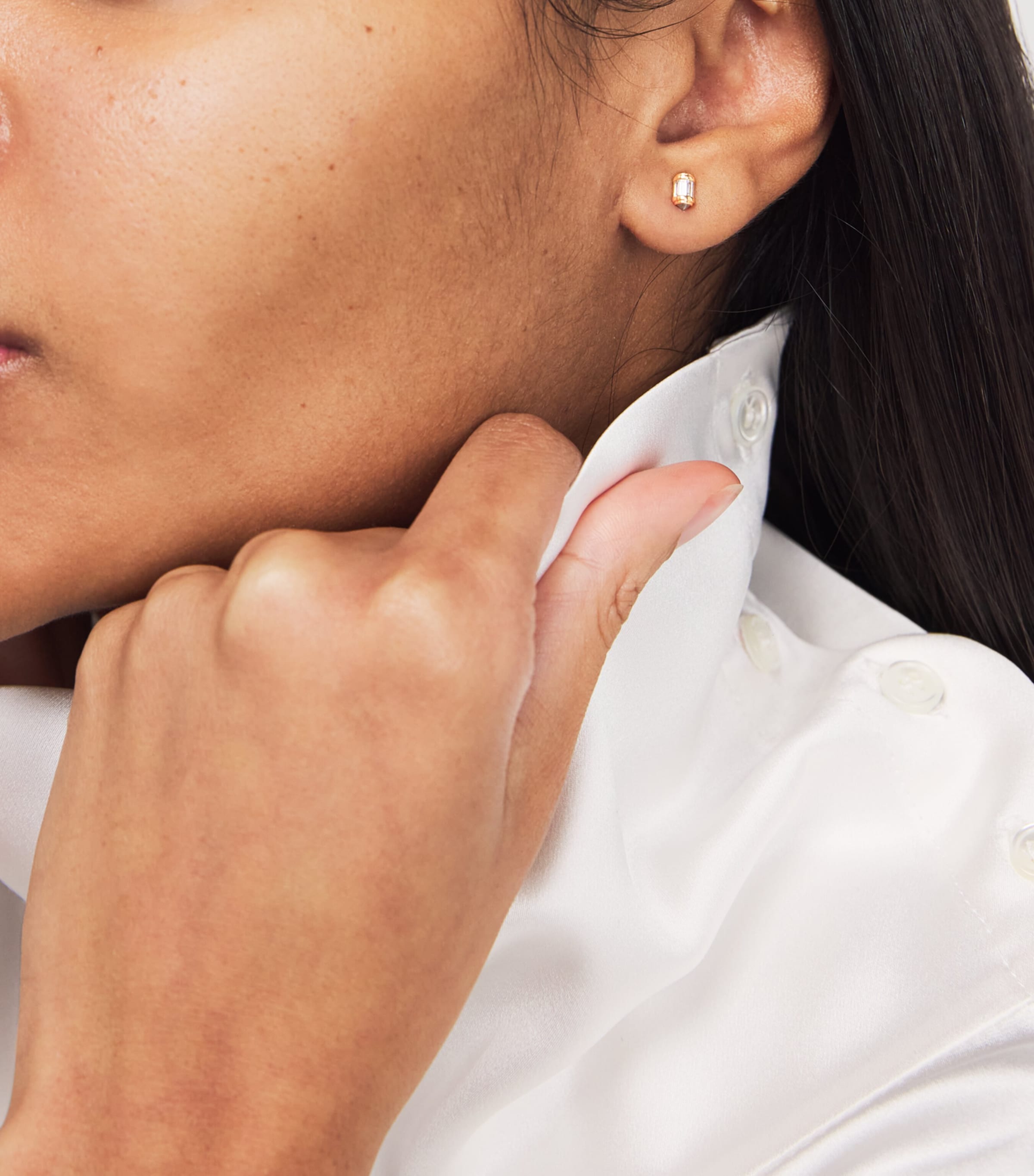 Yellow Gold and Diamond Ripple Stud Earrings YELLOW GOLD Image 2