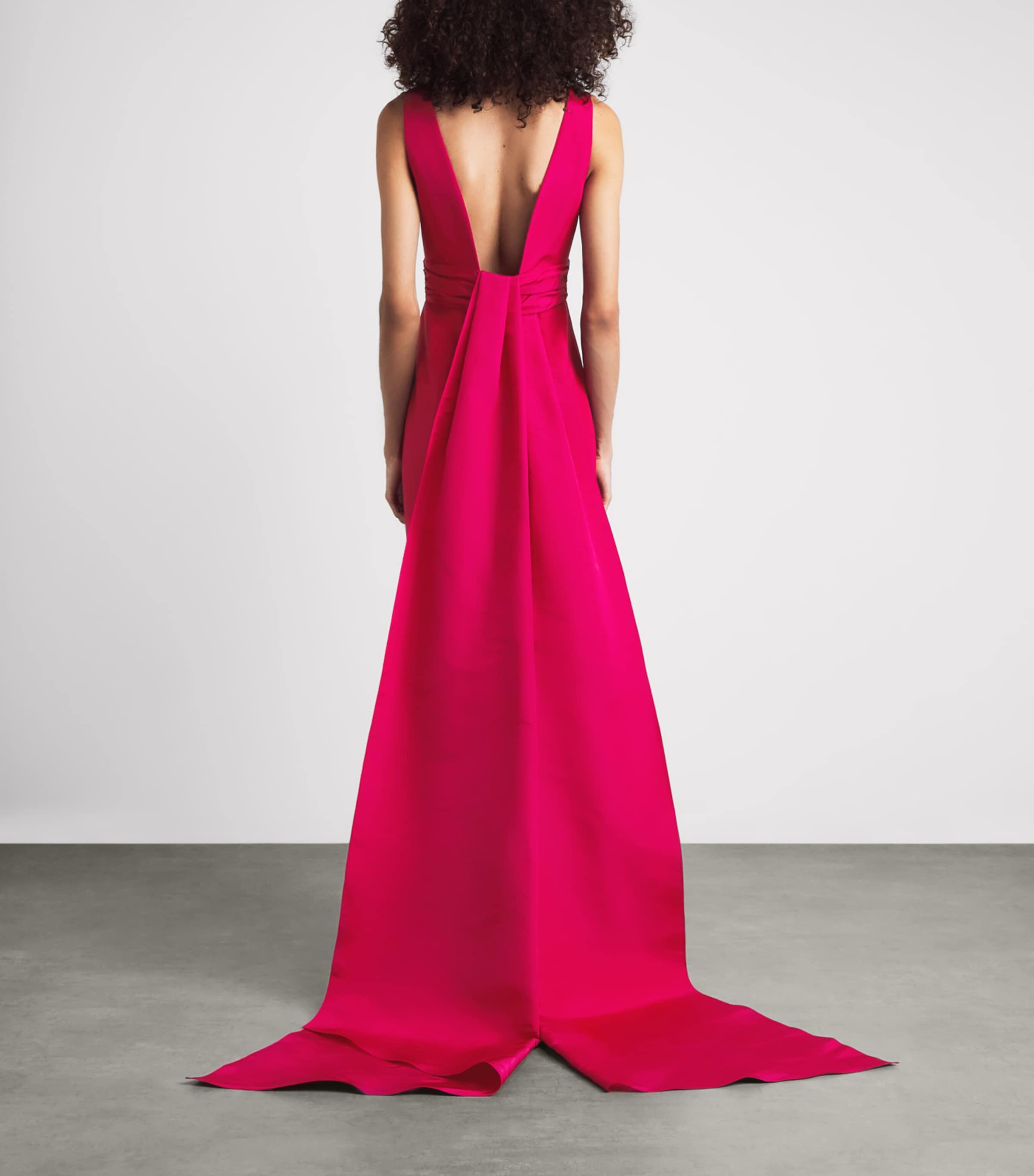 Carolina Herrera Womens Train Column Gown Cranberry Image 4