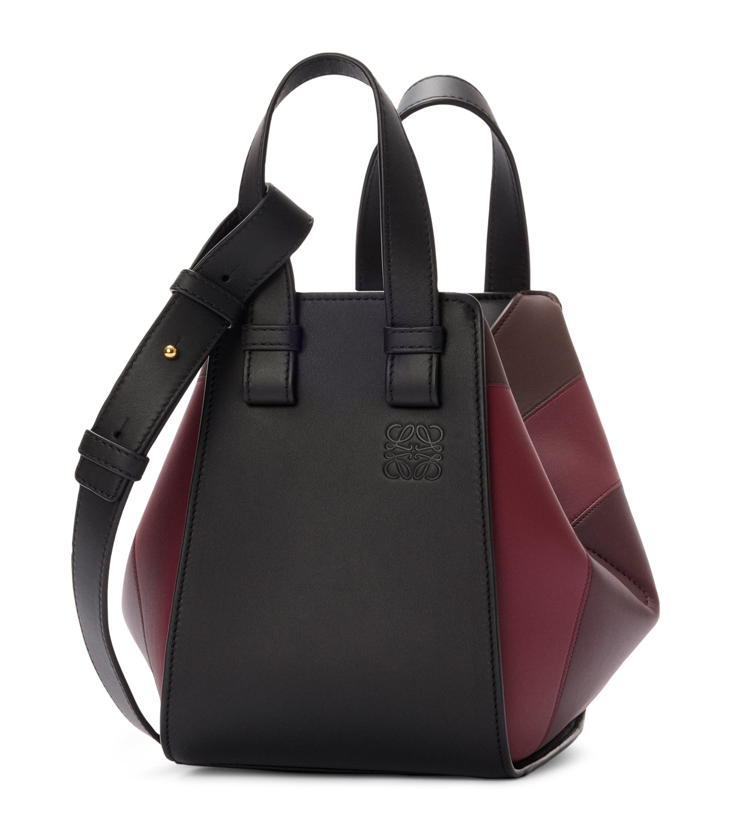 Loewe X Albers Hammock Panelled Leather Tote Bag In Black