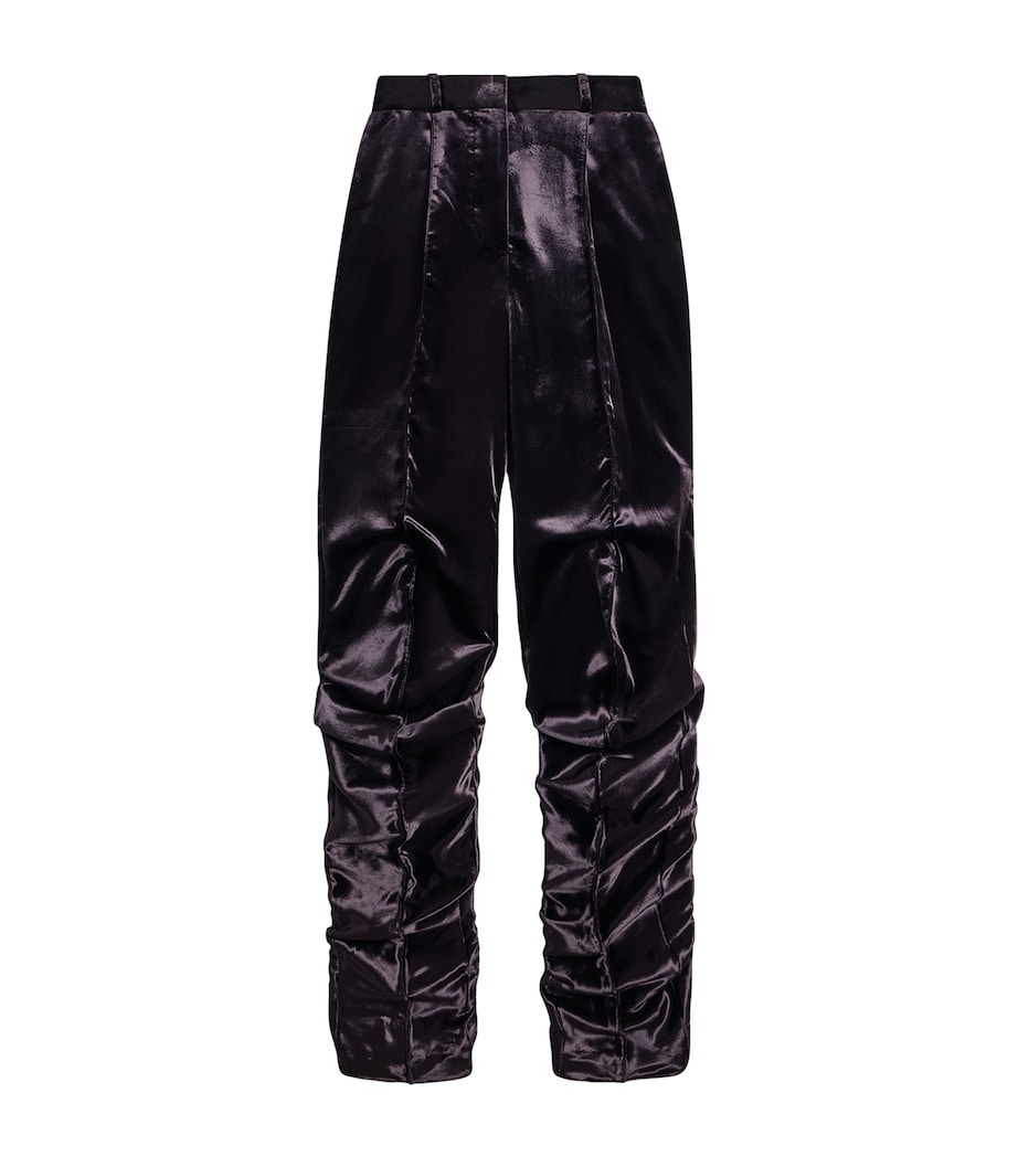Schiaparelli Womens Satin Demi-Lune Slim Trousers Purple Image 1