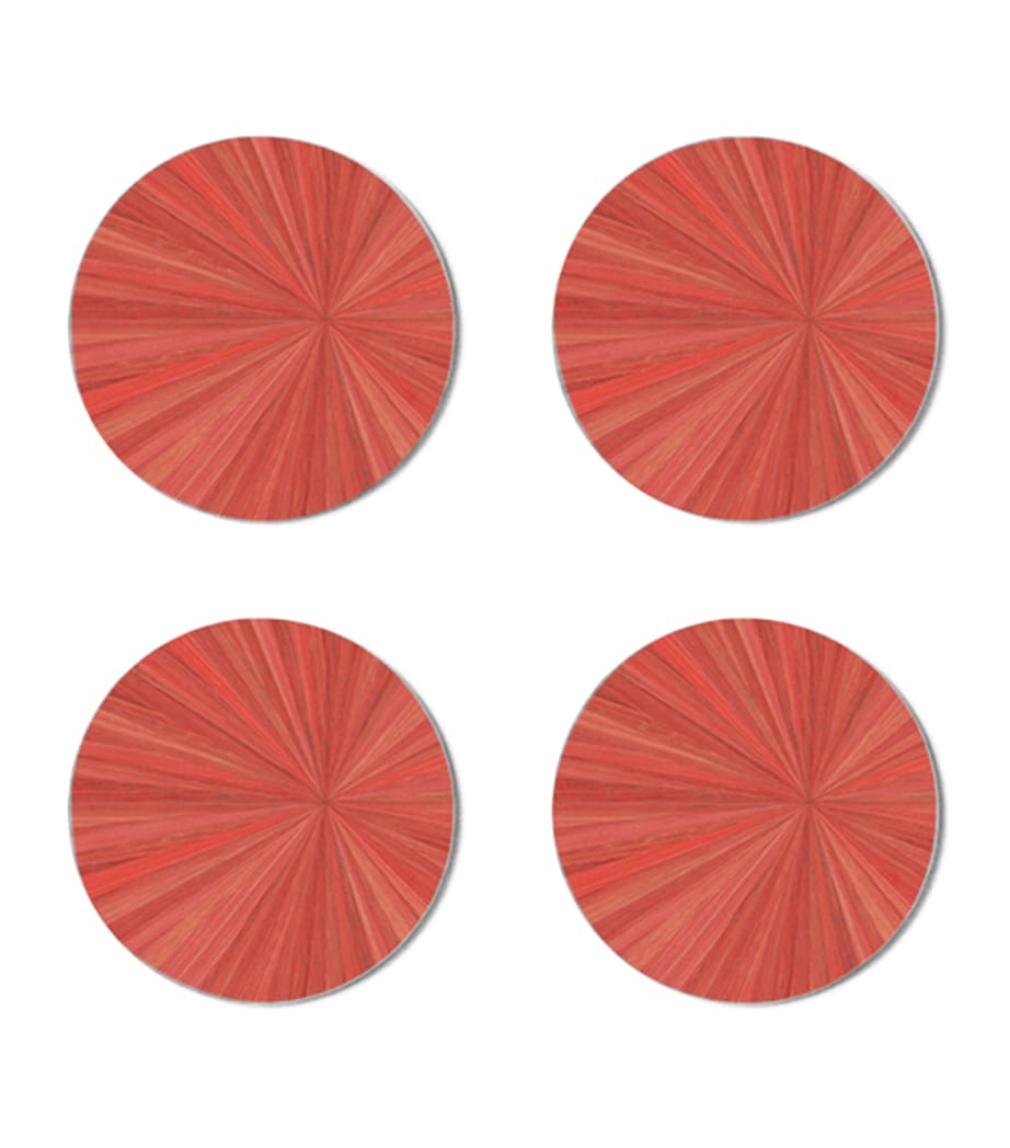 Set of 2 Soleil Round Coasters CORAL Image 1