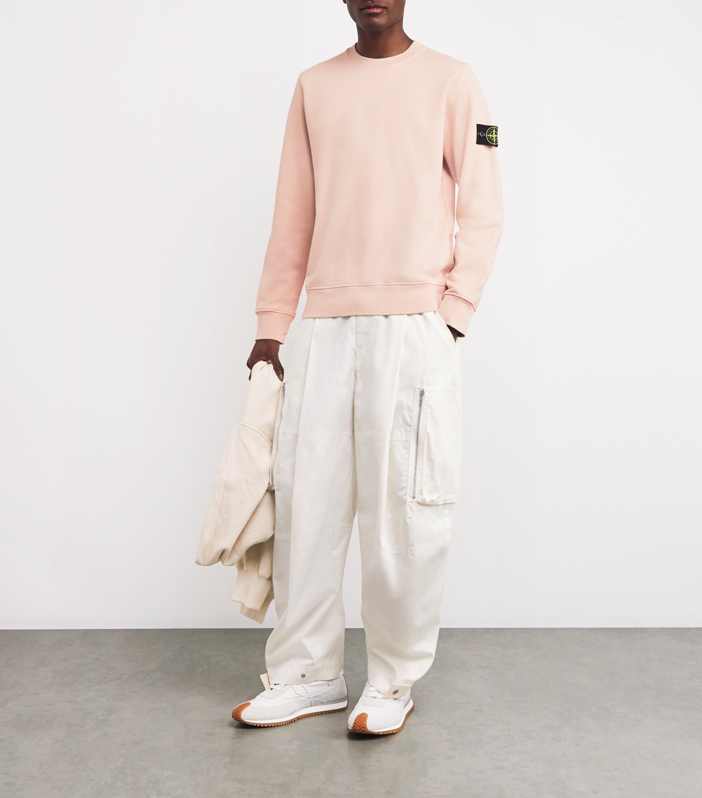 スウェット・トレーナー STONE  Compass-badge Sweatshirt Light Pink Stone Island Junior Compass-badge Sweatshirt | Pink | FARFETCH