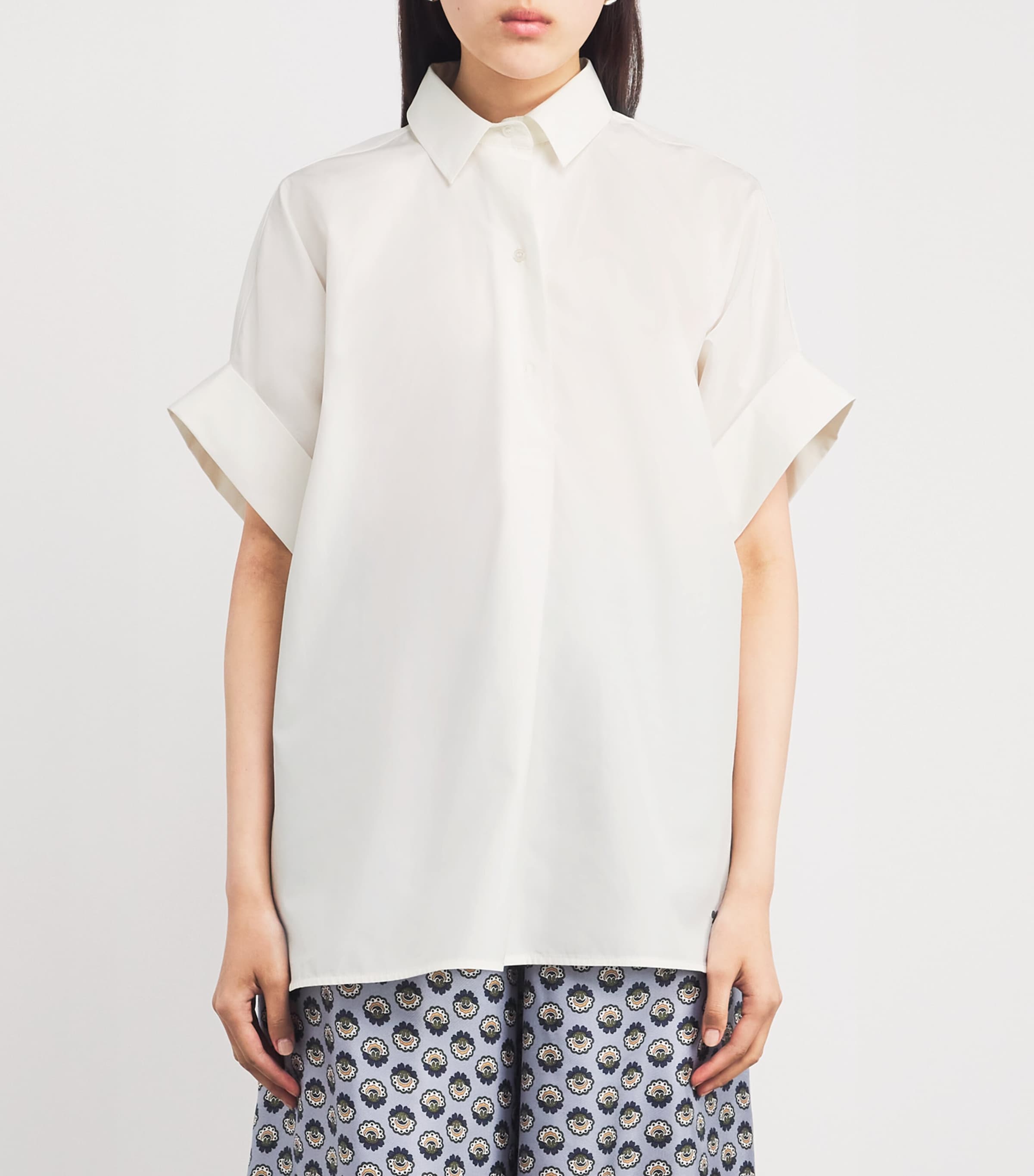 Cotton Poplin Top WHITE Image 3