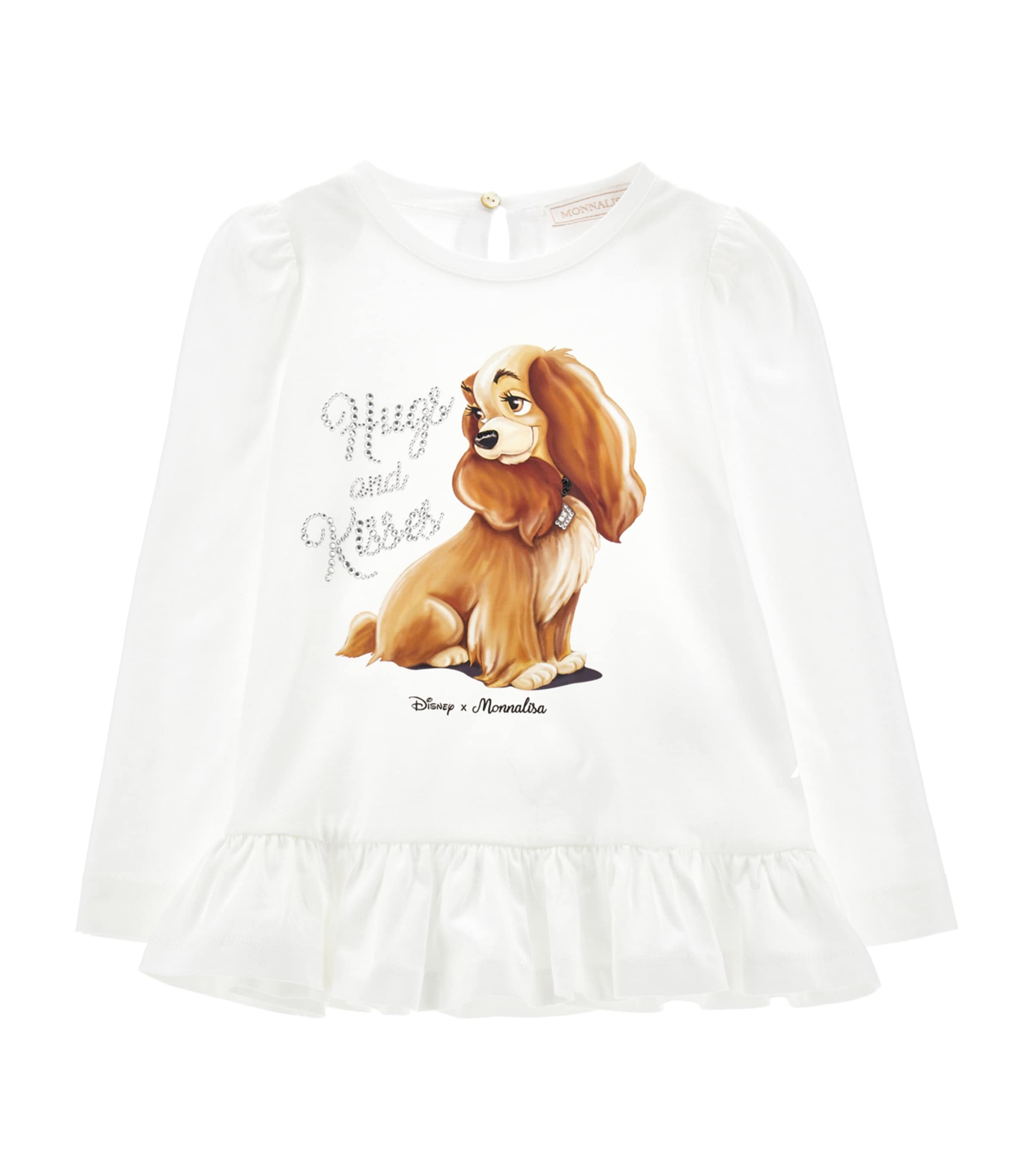 Shop Monnalisa X Disney Lady And The Tramp T-shirt In White