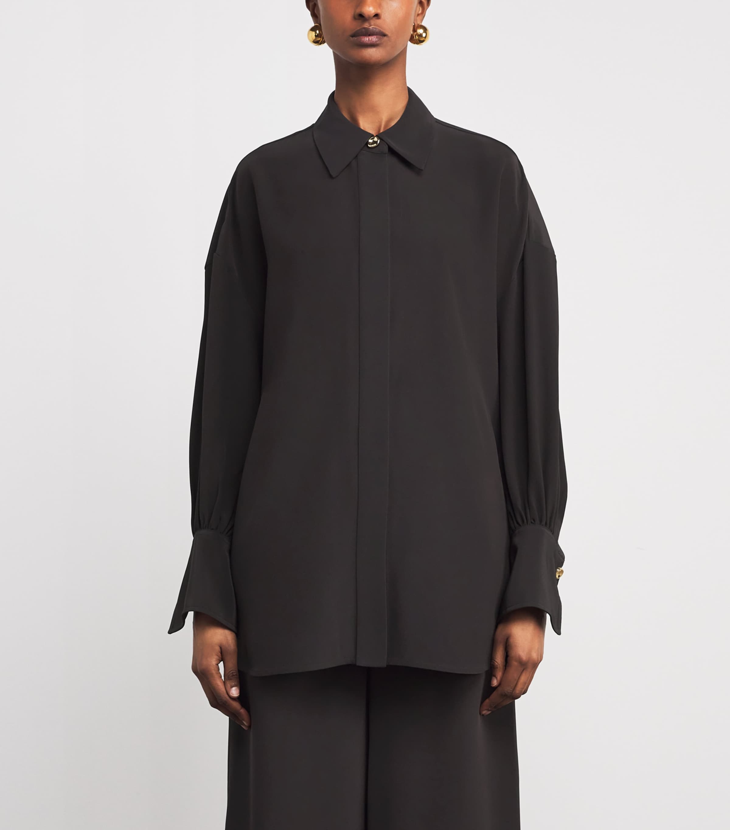 Joseph Womens Satin Camilia Blouse Cocoa Image 3