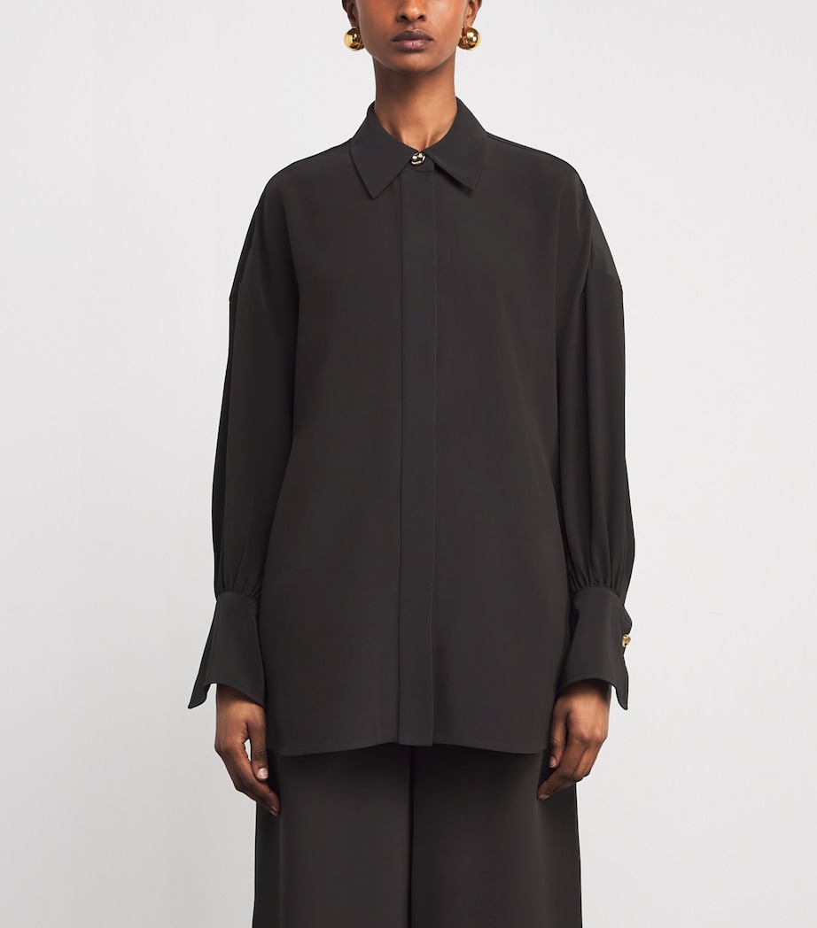 Joseph Womens Satin Camilia Blouse Cocoa Image 3