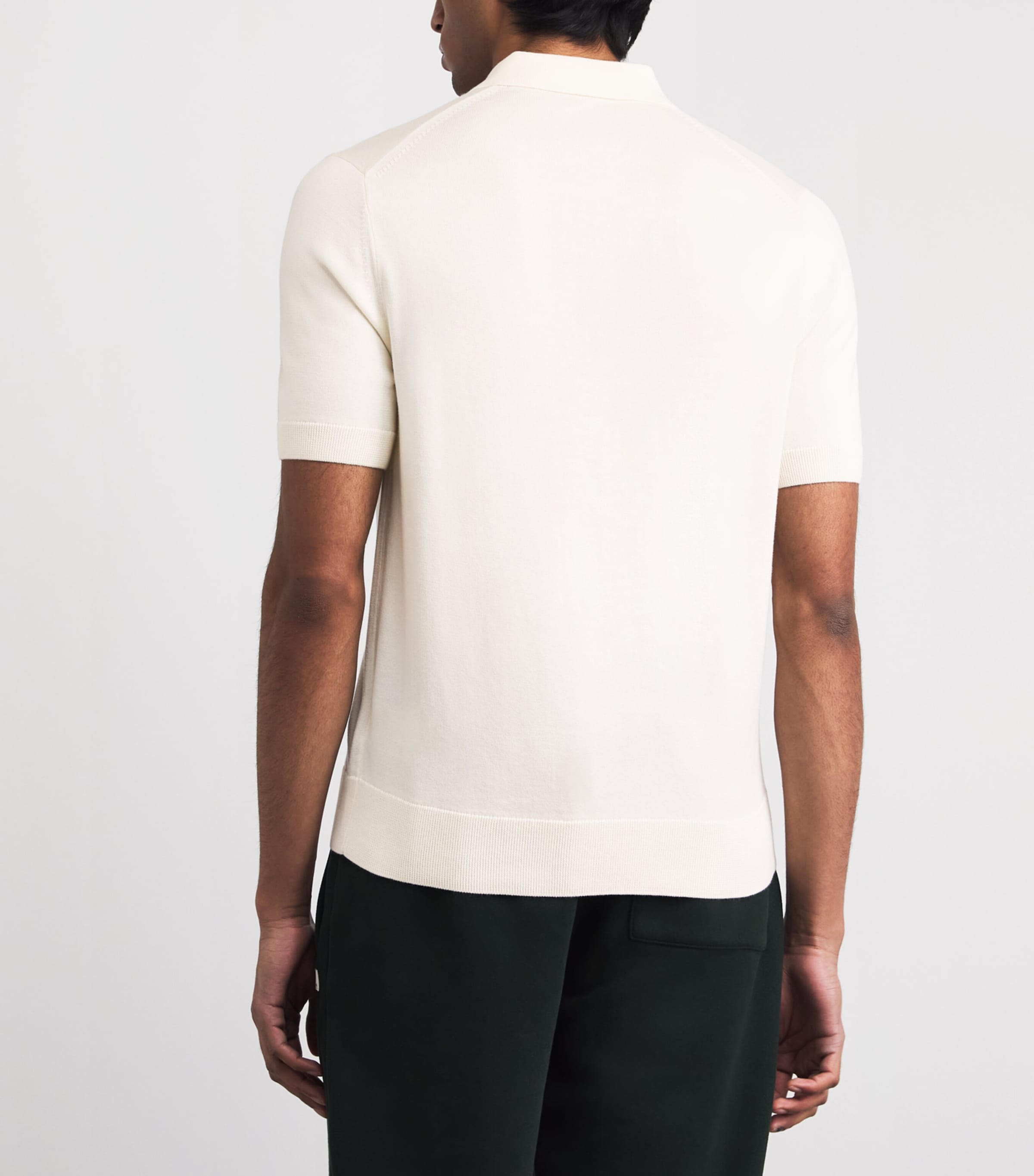 Fred Perry Mens Cotton Logo Polo Shirt Ecru Image 5