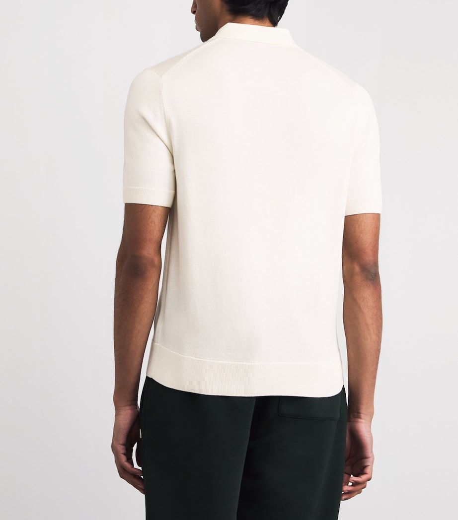 Fred Perry Mens Cotton Logo Polo Shirt Ecru Image 5
