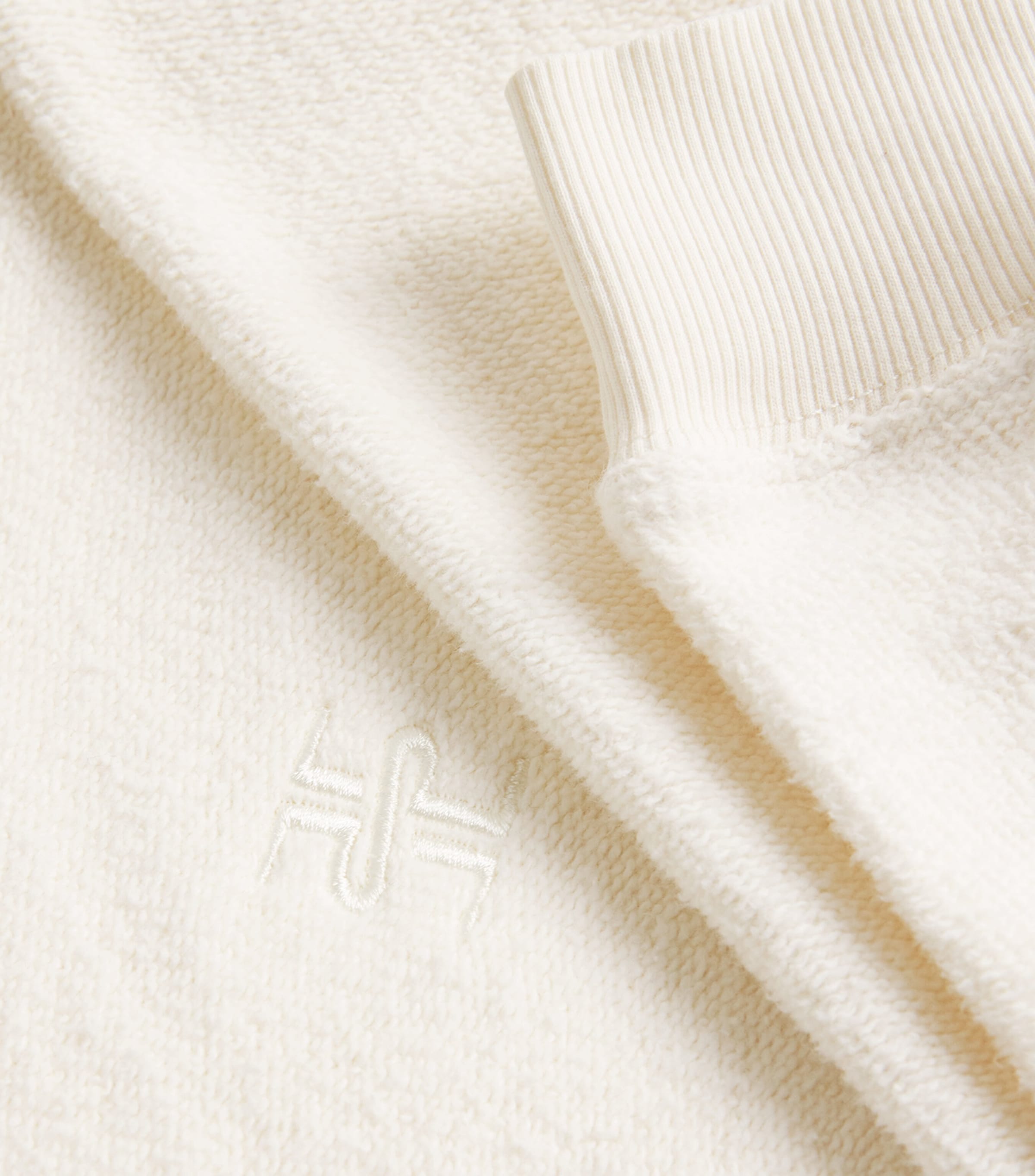 ÉTERNE Womens Cotton French Terry Sweatshirt Cream Crm Image 5