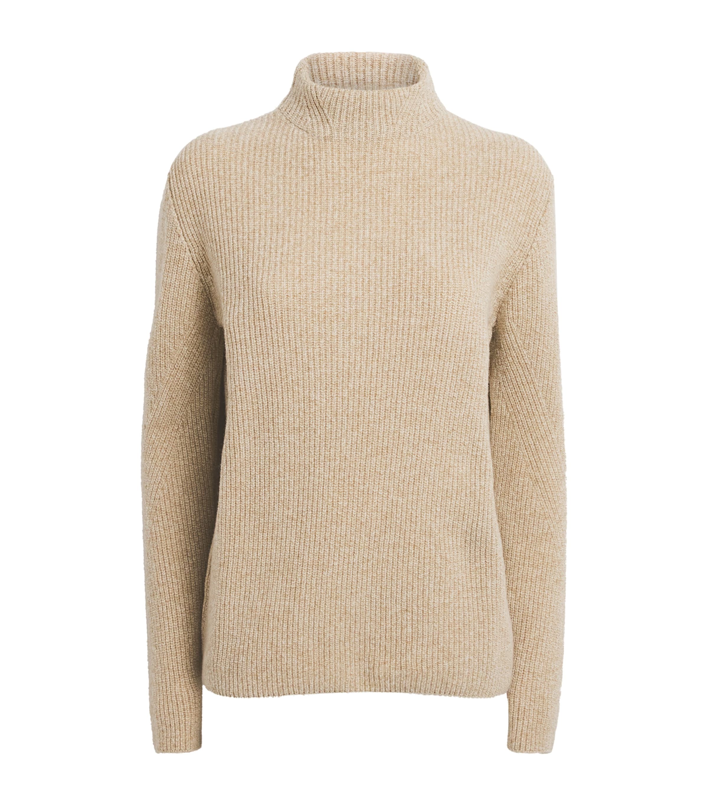 Falke Virgin Wool-blend High-neck Sweater In Brown
