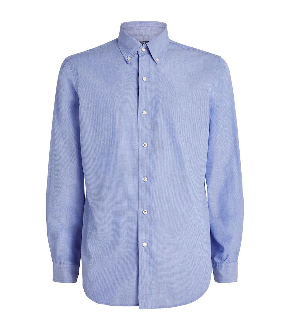 Cotton End-on-End Shirt BLUE Image 1