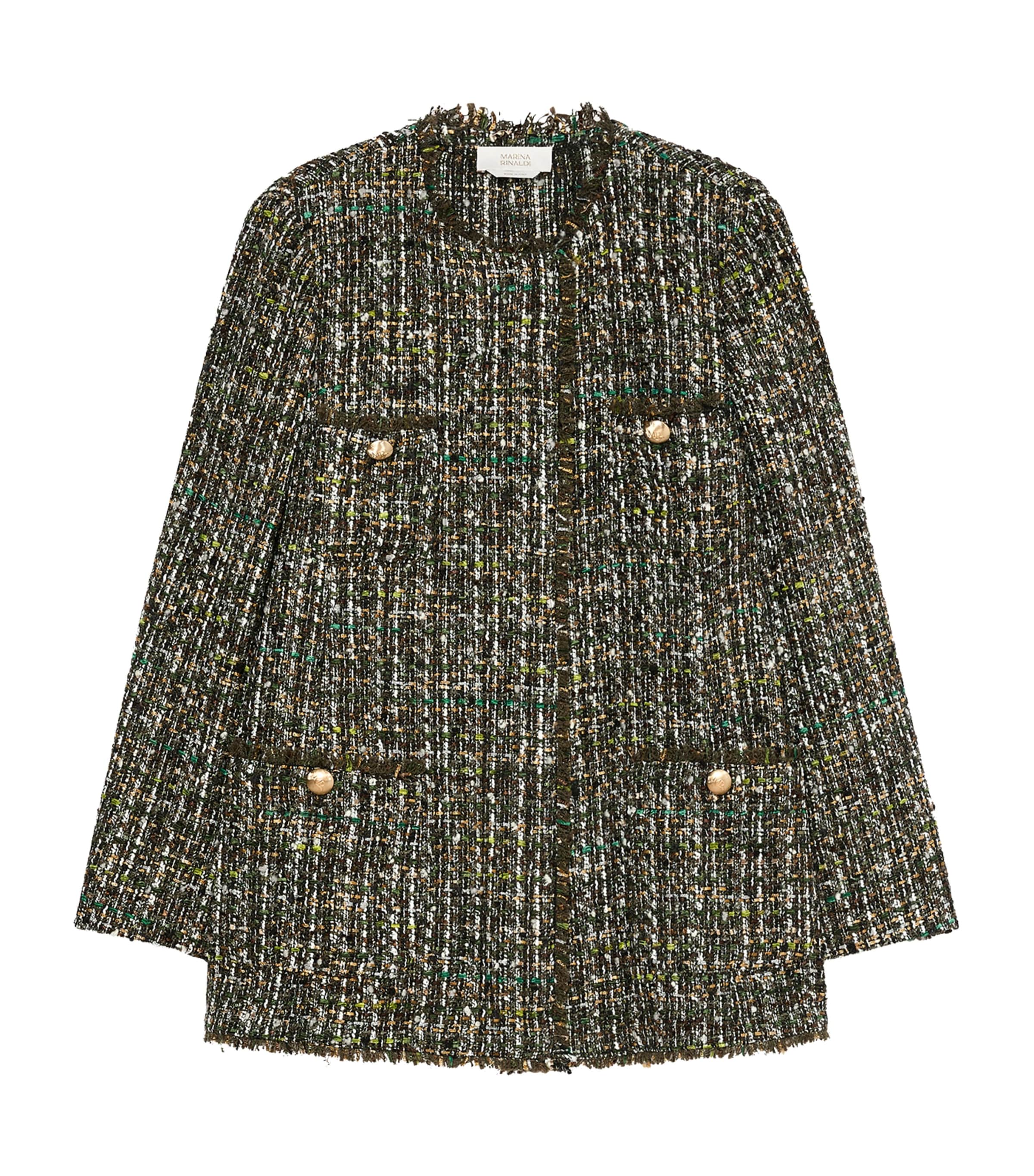 Marina Rinaldi Womens Tweed Jacket Kaki Image 1