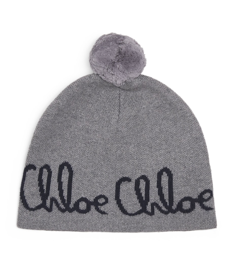 Wool-Cotton Logo Beanie HEATHER GREY Image 1