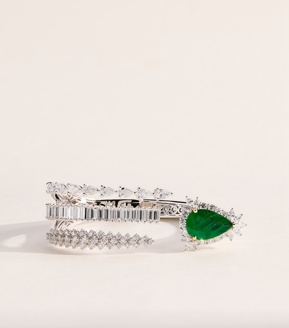 Yeprem White Gold, Diamond and Emerald Reign Supreme Bracelet Image 1