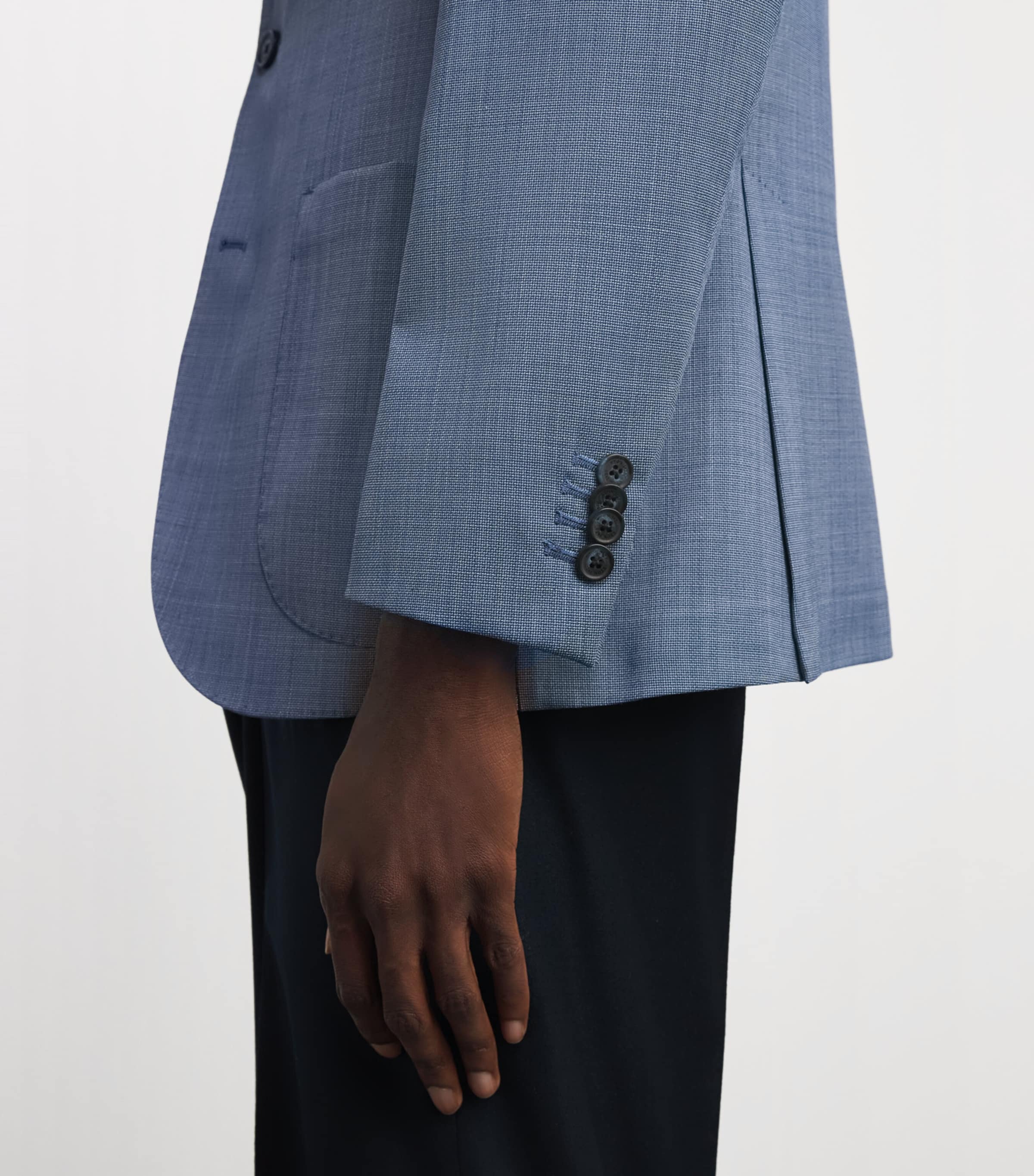 Eton Mens Lana Tech Blazer Mid Blue Image 3