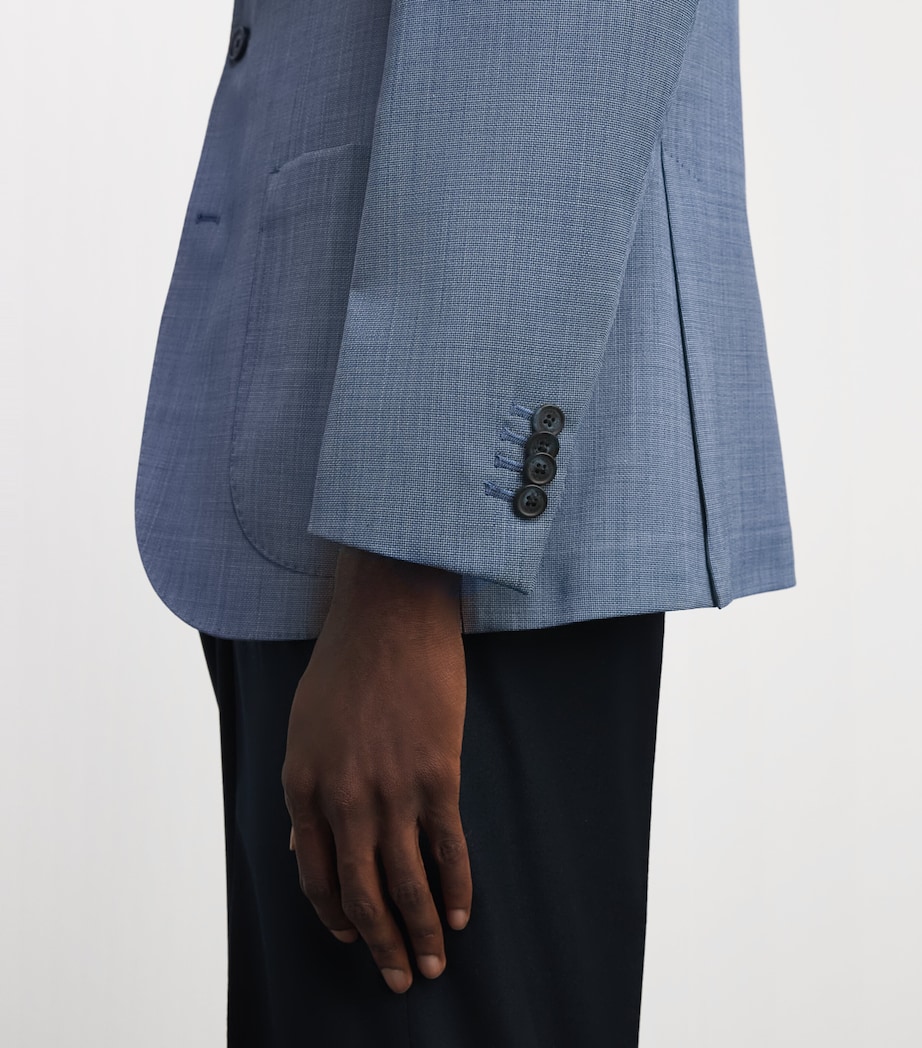 Eton Mens Lana Tech Blazer Mid Blue Image 3