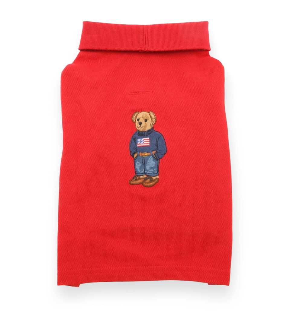 Ralph Lauren Cotton Polo Bear Dog Shirt (M) Red