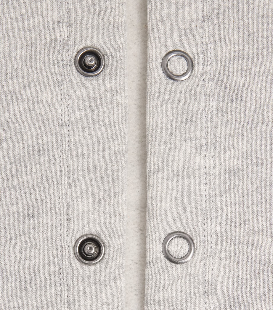 Fleece Logo Cardigan LIGHT SMOKE HEATHER Image 5