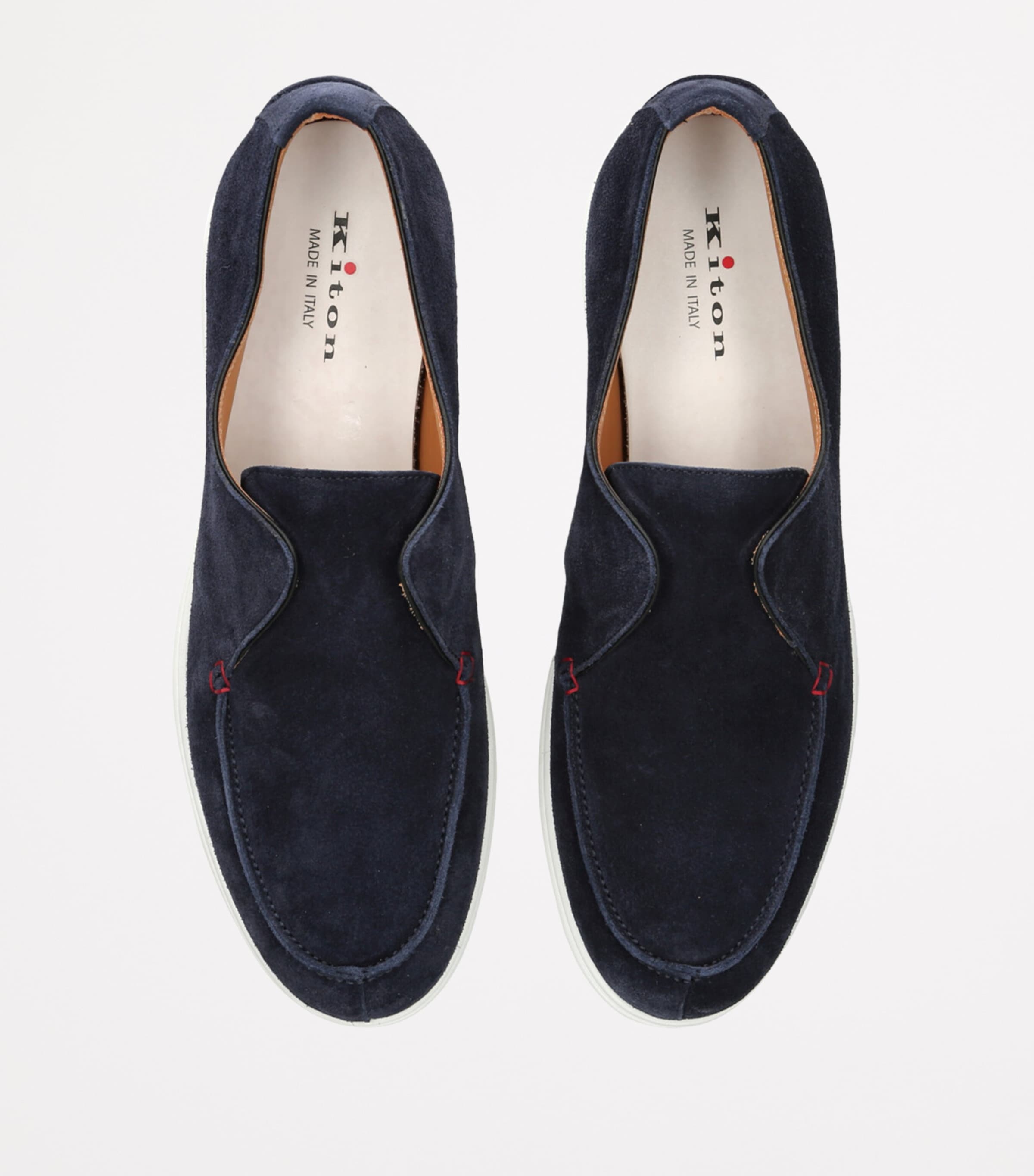 Kiton Suede Slip-On Loafers Navy Image 4