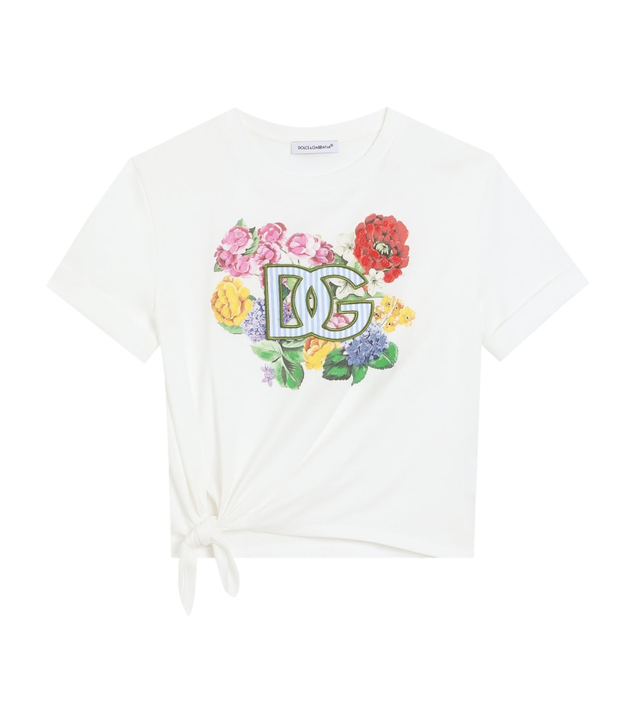 Cotton Floral T-Shirt (8-12+ Years) W0111-WHITE Image 1