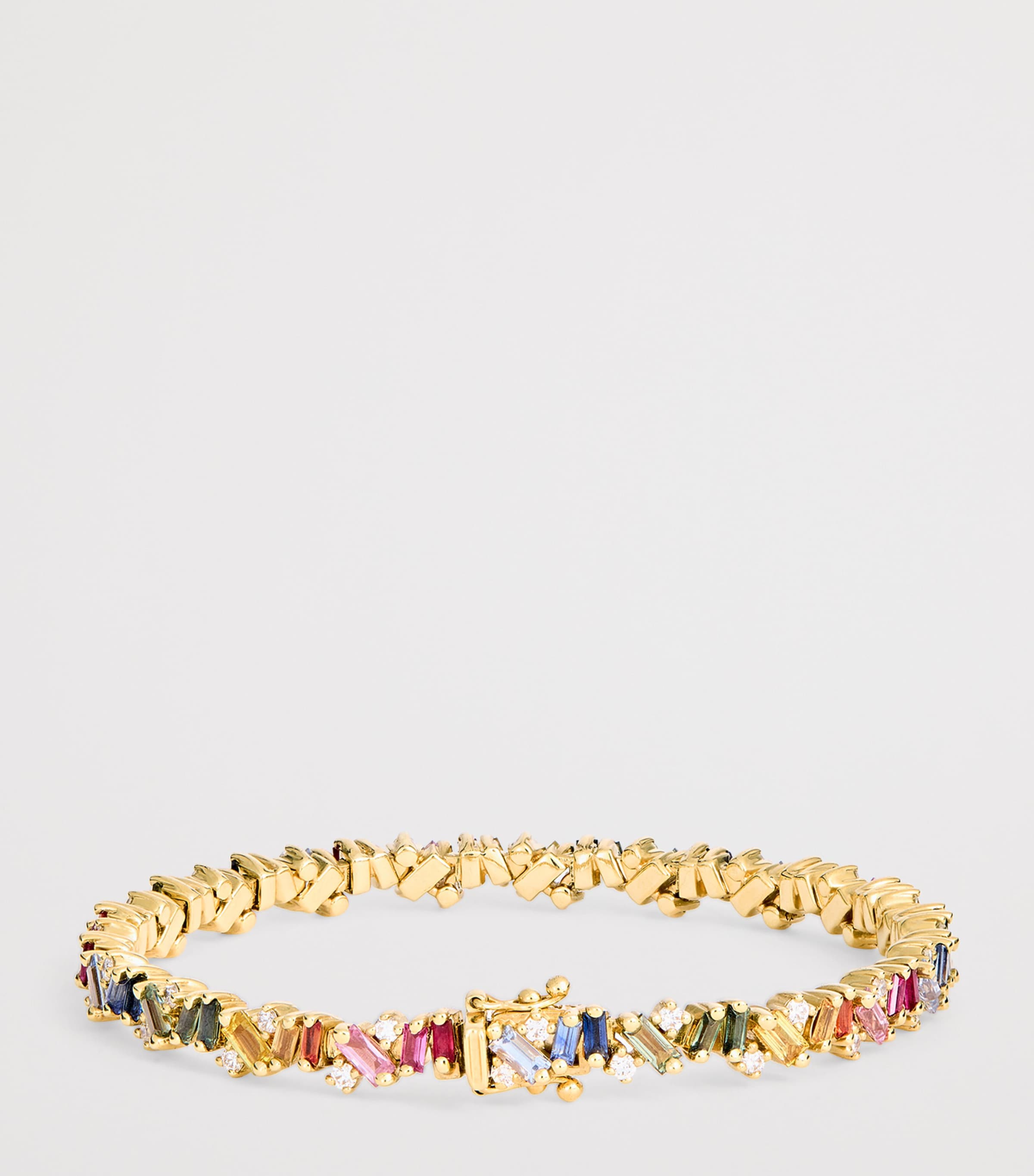 Yellow Gold and Rainbow Sapphire Frenzy Tennis Bracelet 18K YG/RS Image 3