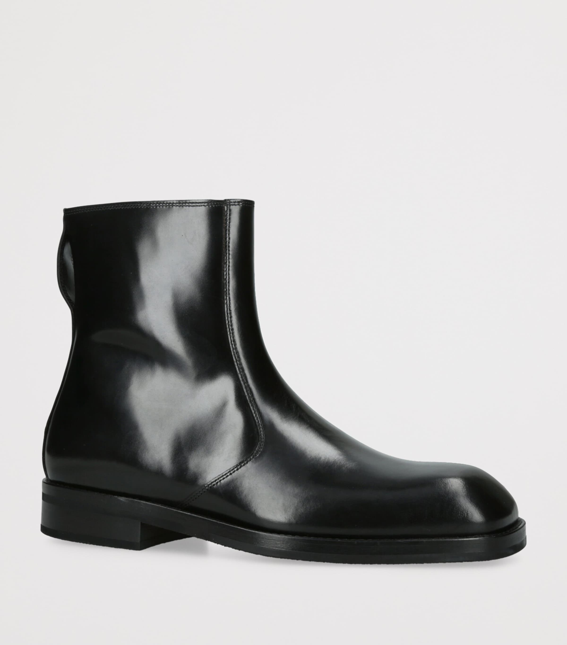 Calfskin Ankle Boots BLACK Image 3