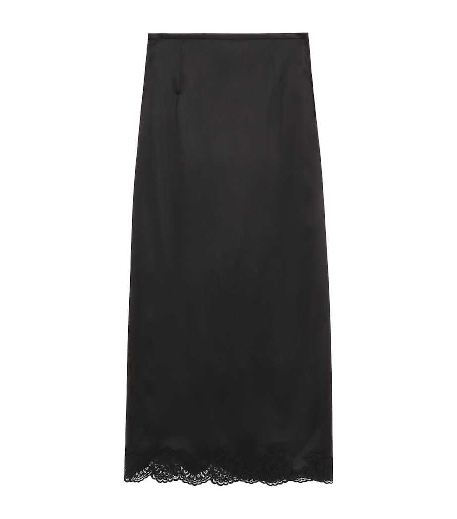 Valentino Womens Silk Lace-Trim Midi Skirt Image 2