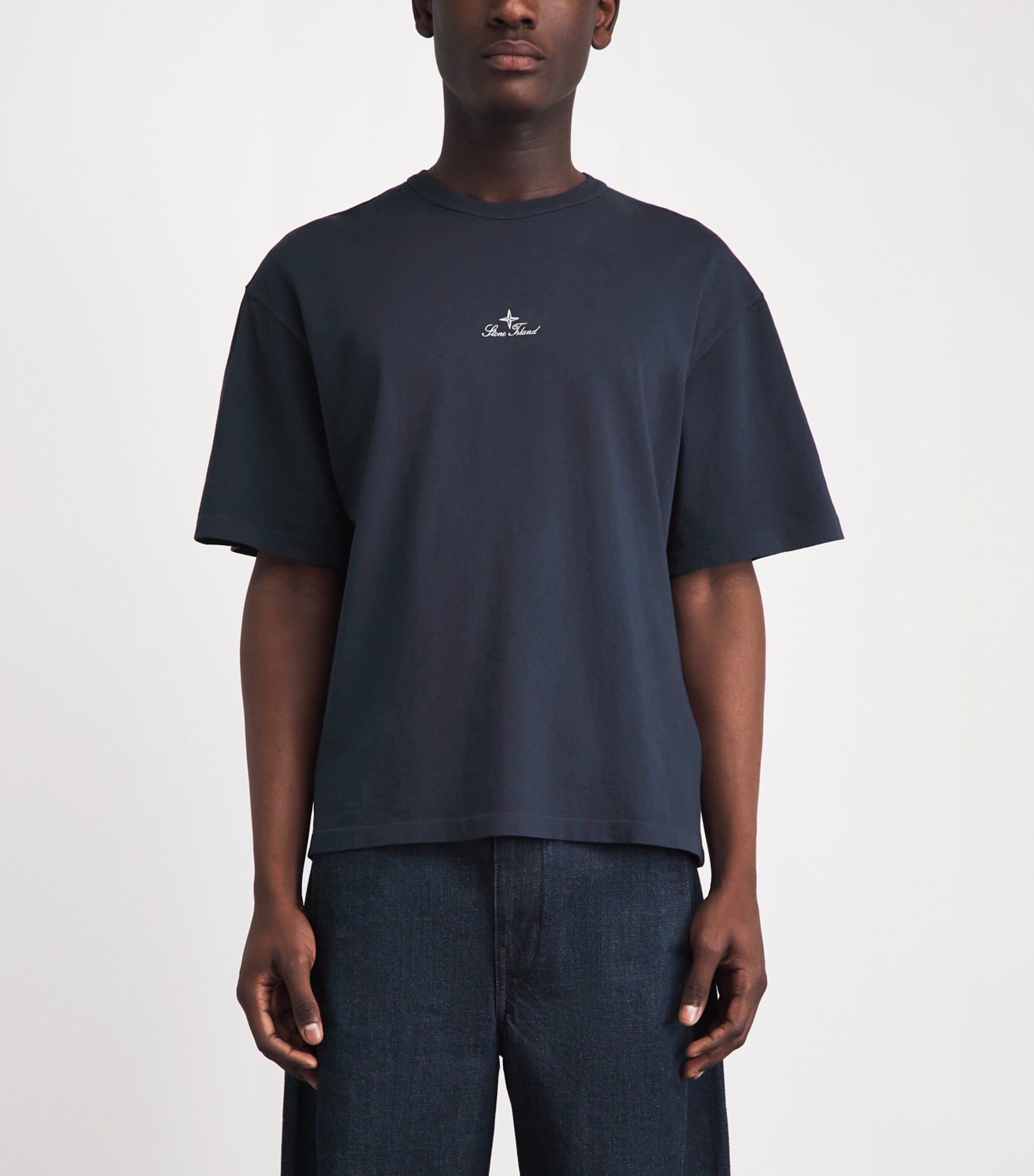 Stone Island Mens Organic Cotton Logo T-Shirt Image 4