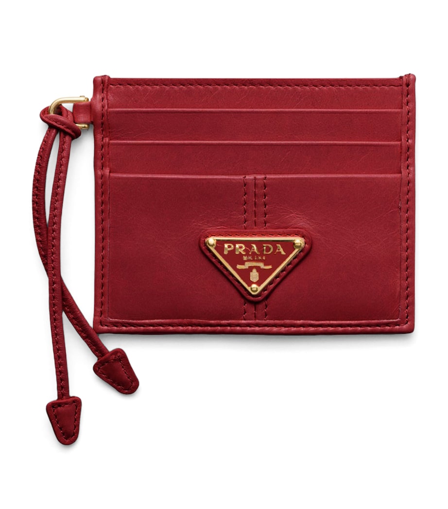 Prada Leather Card Holder Red Image 1