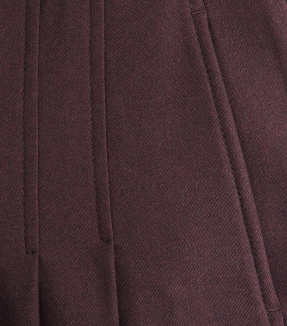 Pleated Wide-Leg Trousers BORDEAUX RED Image 5