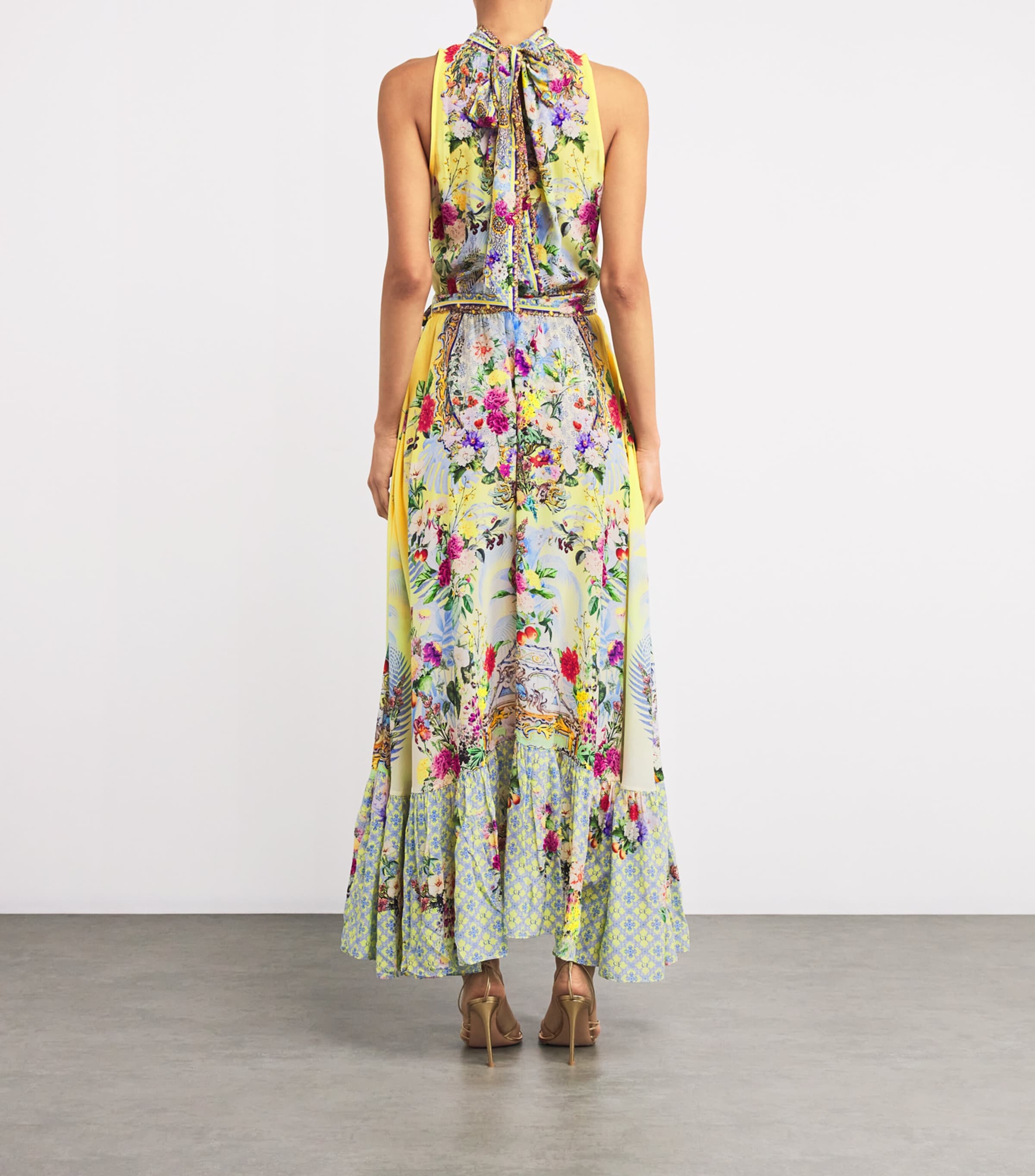 Camilla Womens Silk Flor Fantástica Maxi Dress Florfant Image 3