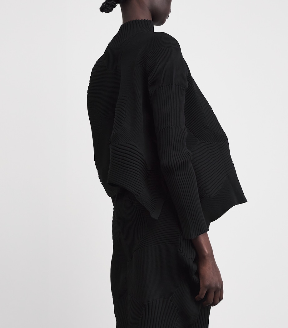 Issey Miyake Womens Kone Kone High-Neck Top Black Image 5
