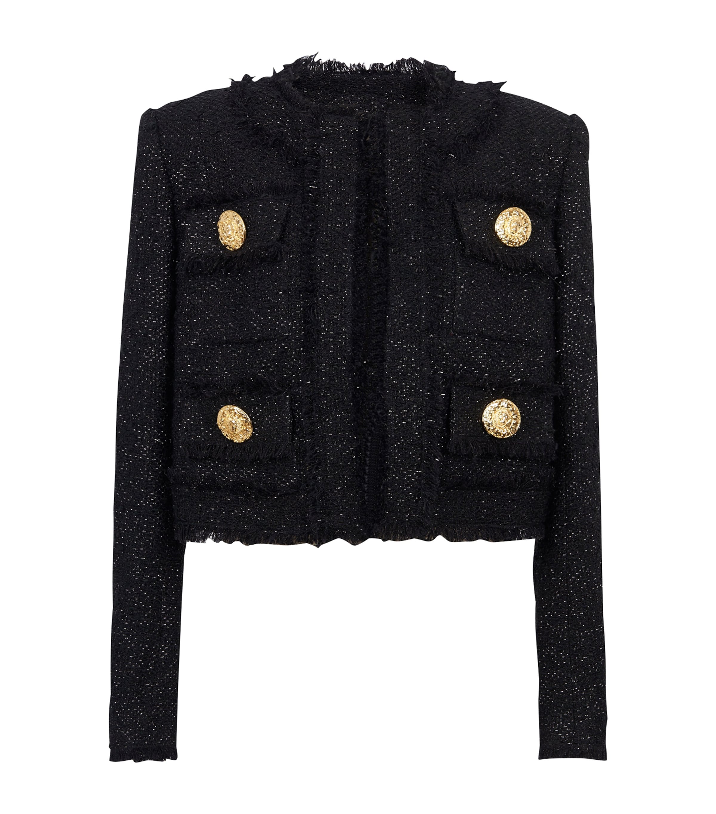 Tweed Cropped Jacket NOIR Image 1