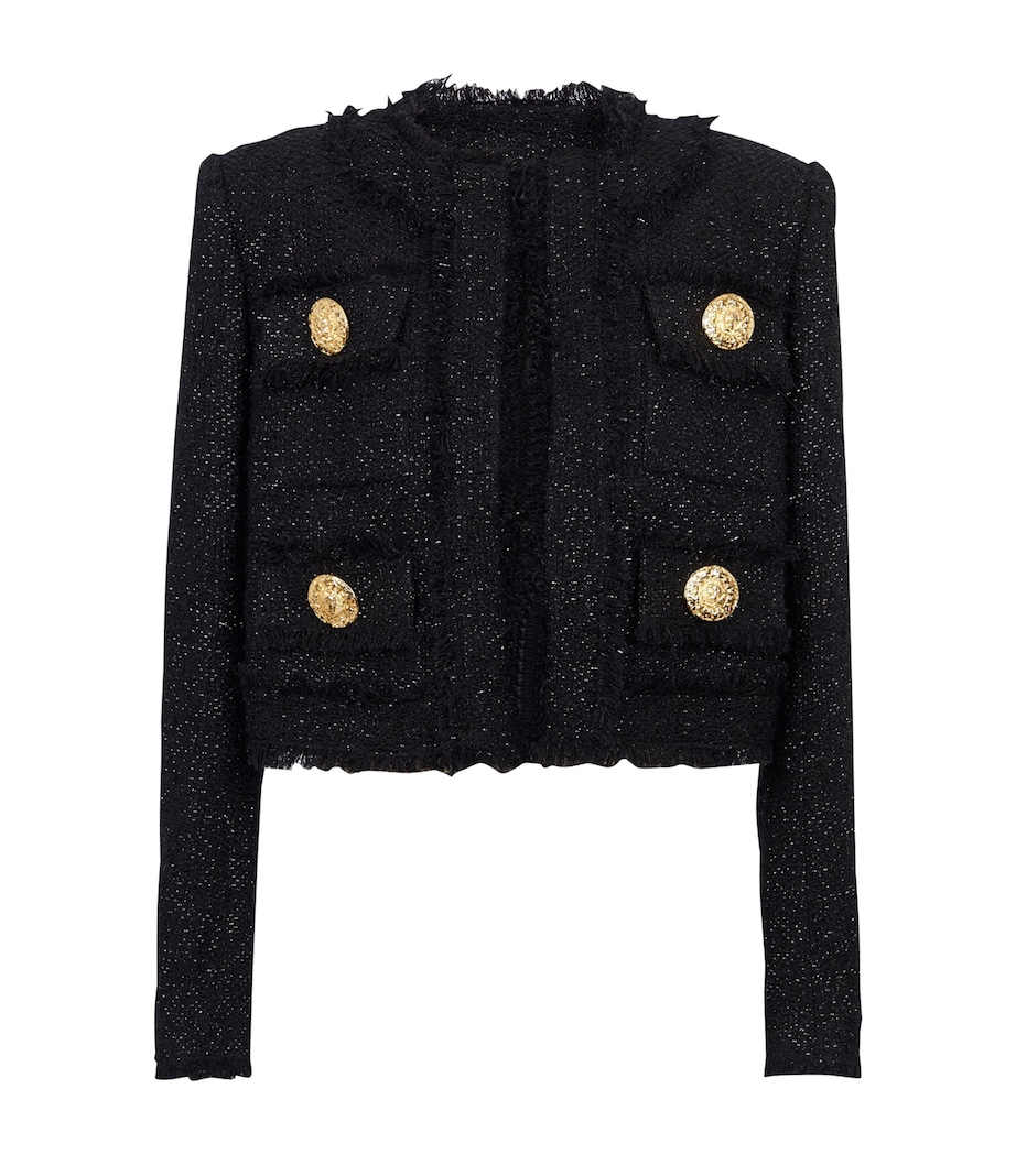 Tweed Cropped Jacket NOIR Image 1