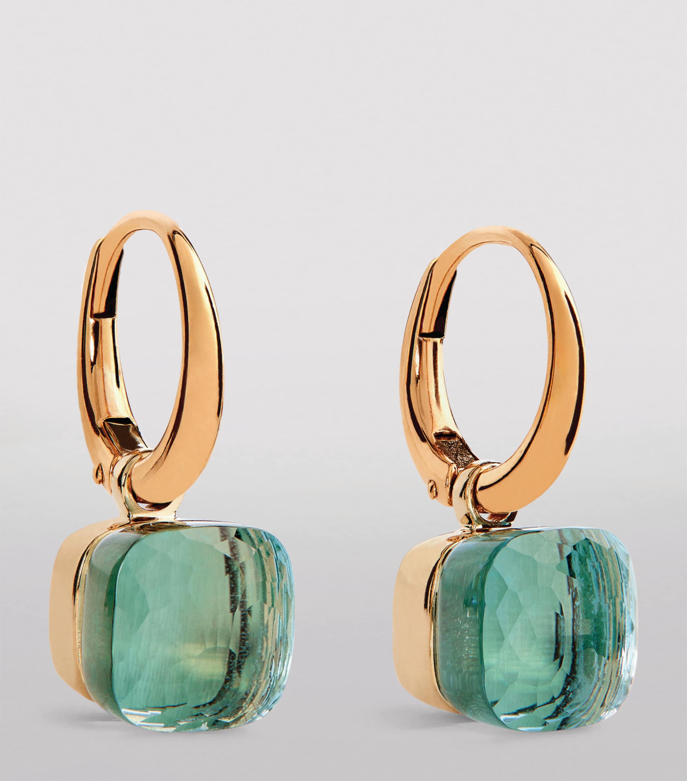 Rose Gold and Blue Topaz Nudo Drop Earrings 000OY Image 2