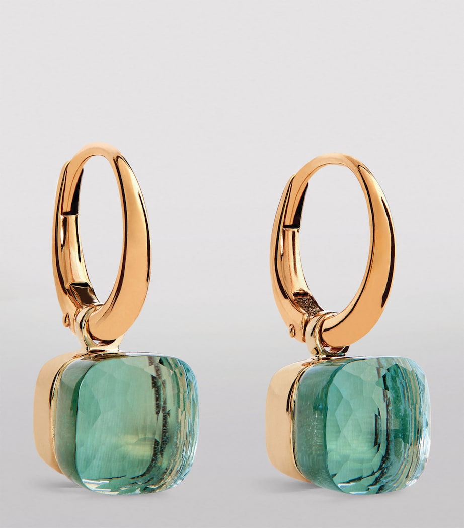 Rose Gold and Blue Topaz Nudo Drop Earrings 000OY Image 2