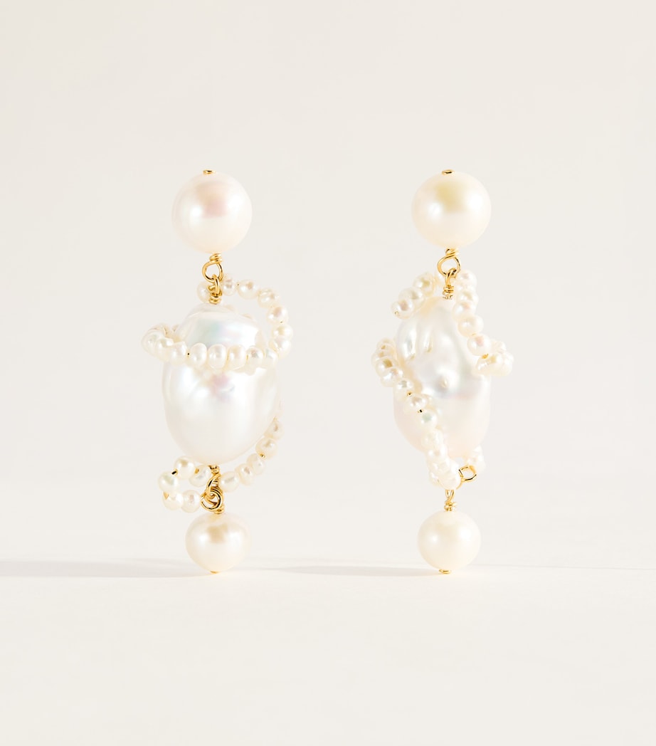Completedworks Gold-Plated Freshwater Pearl Drop Earrings Gold Plated Image 1