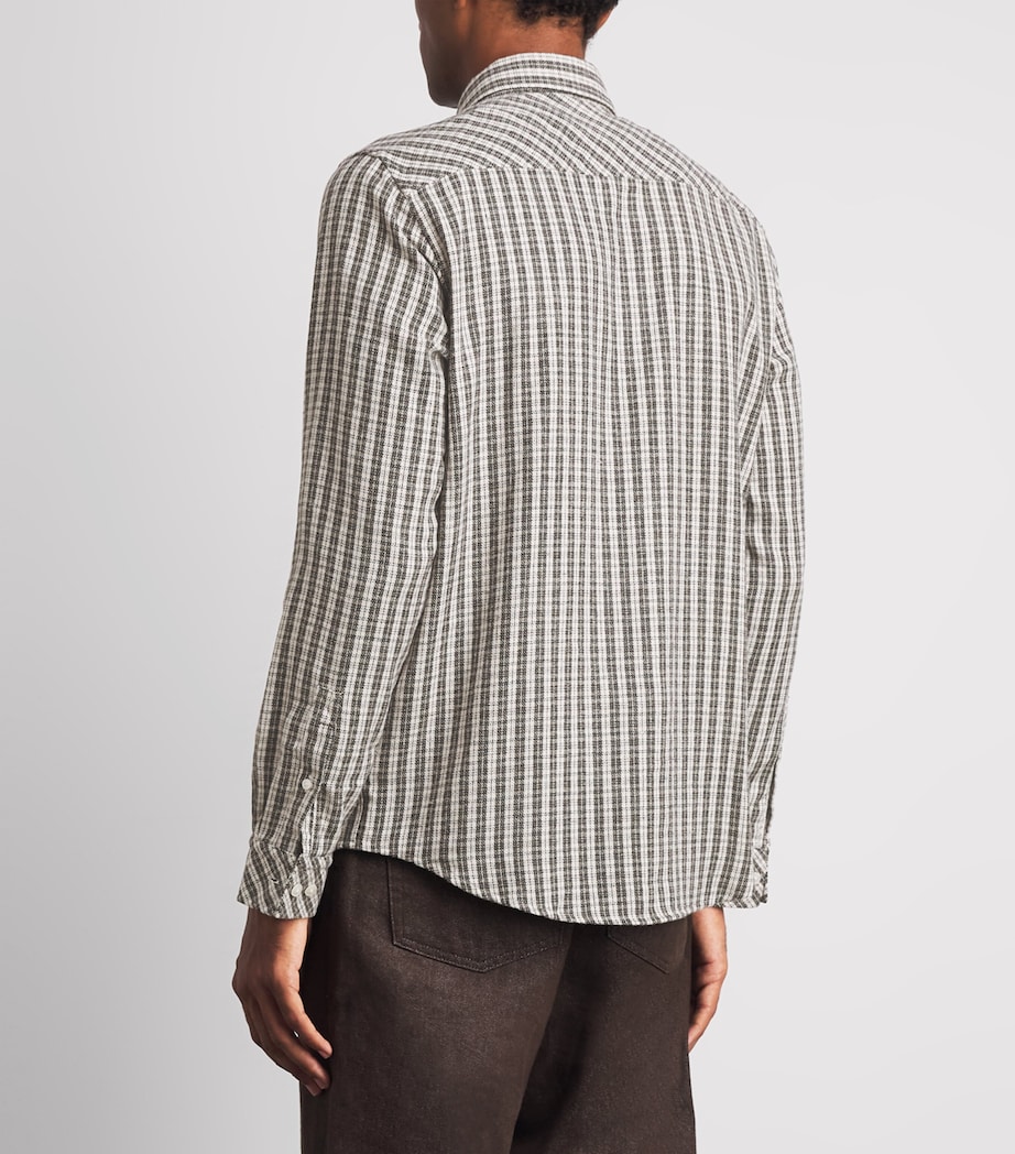 Samsøe Samsøe Mens Organic Cotton Check Saryan Shirt Brown Ch. Image 5