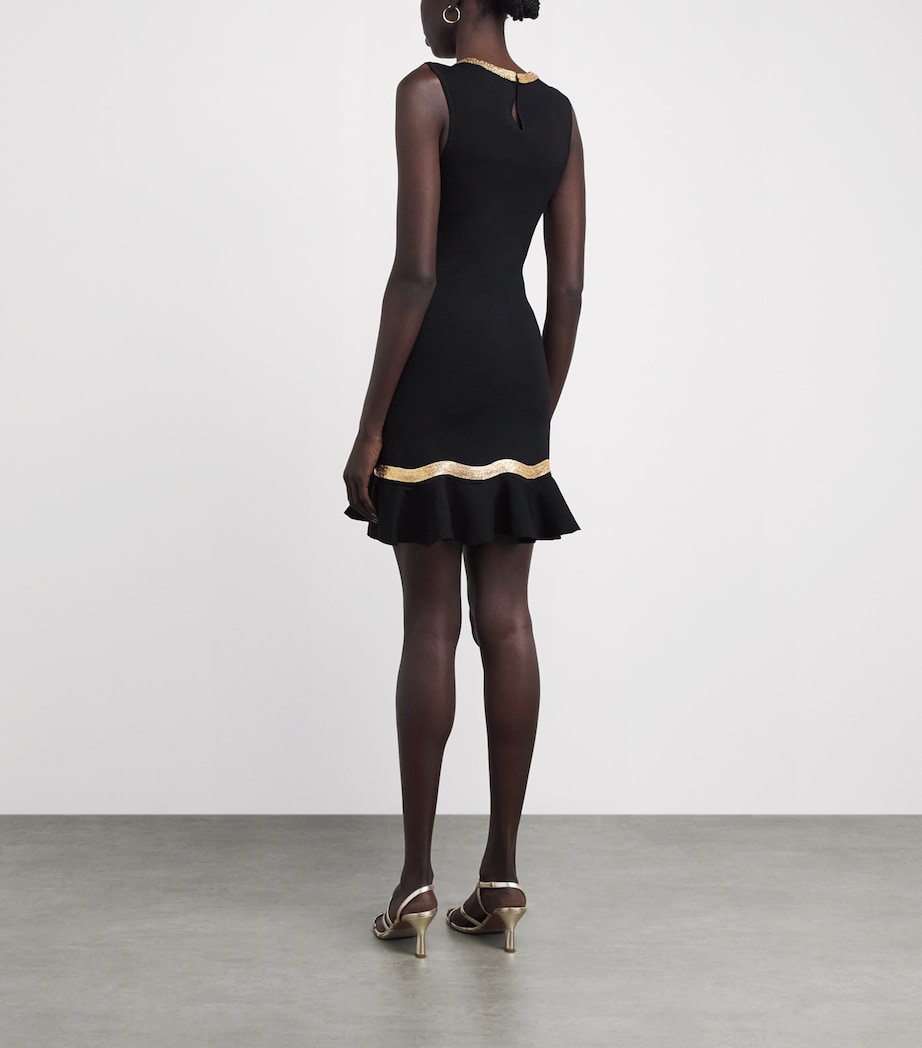 Sandro Paris Womens Knitted Chain-Detail Mini Dress Black Image 4