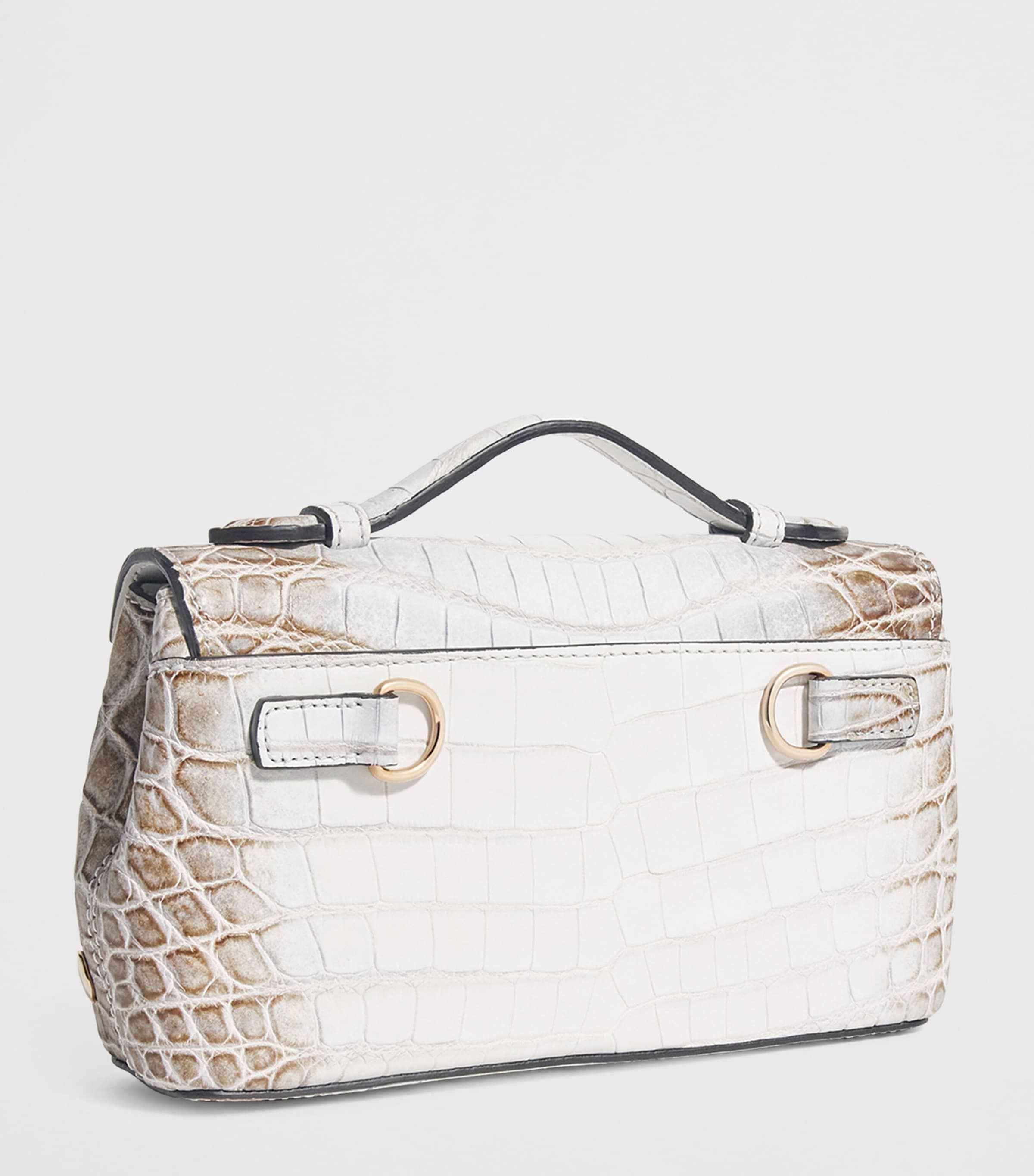 Crocodile Leather Top-Handle Bag HIMALAYA CROCODILE Image 3