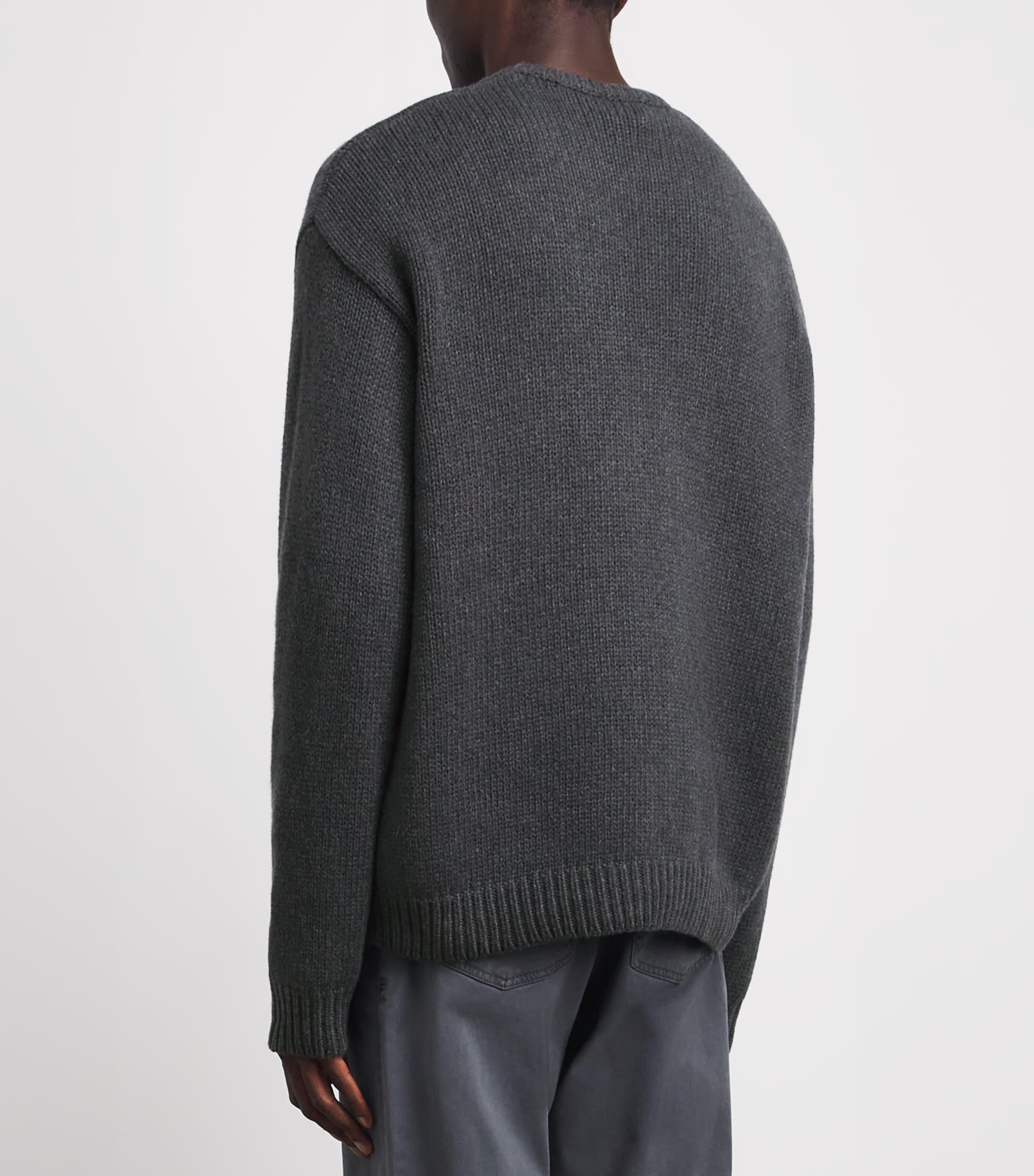 A.P.C. Mens Wool Logo George Sweater Plc Hathrd Anthract Image 5