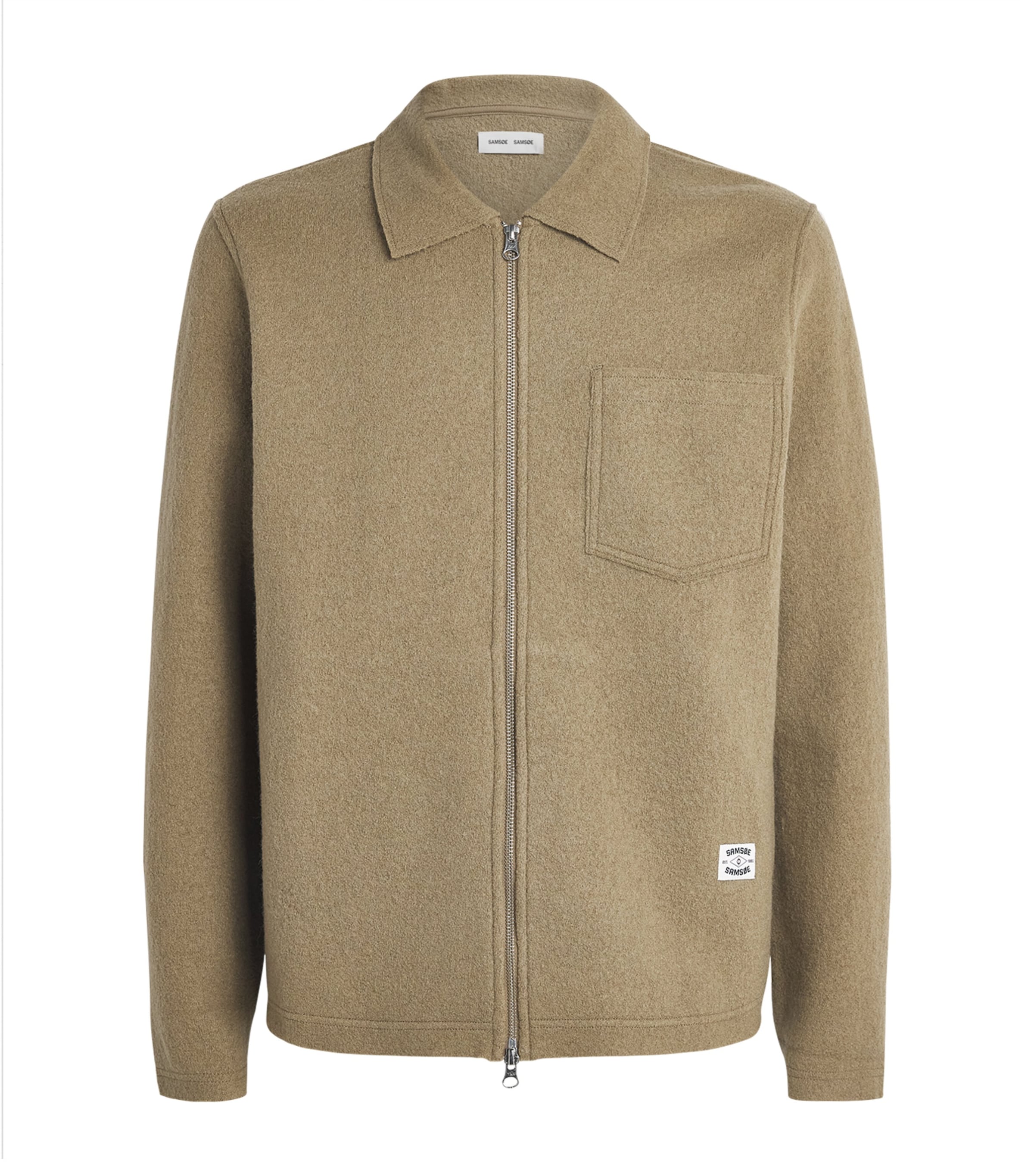 Samsøe Samsøe Mens Wool Hannes Overshirt Lead Gray Image 1