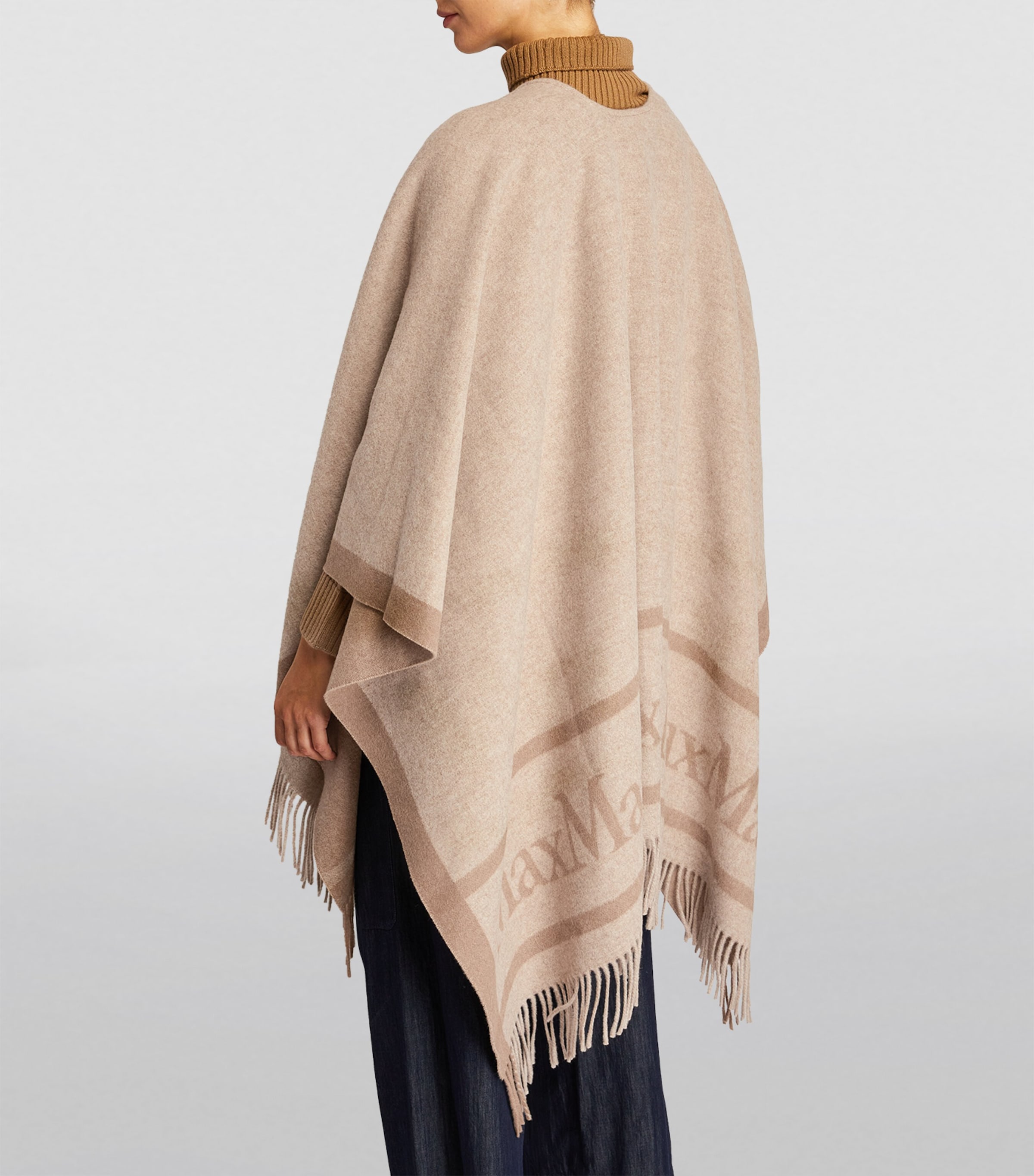 Max Mara Wool Jacquard Hilde Cape | Harrods JP