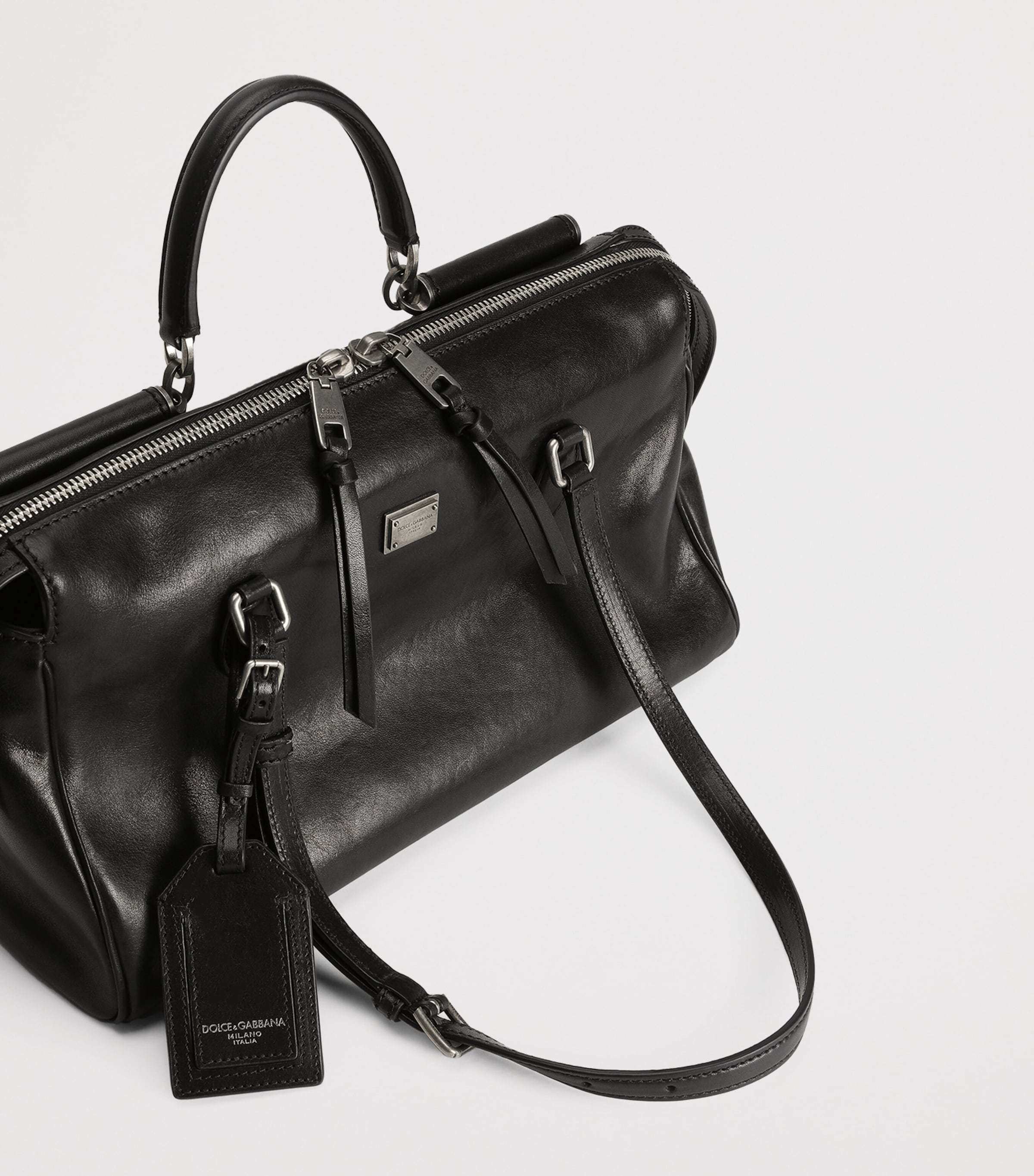 Calfskin Vittoria Shoulder Bag 80999-BLACK Image 3
