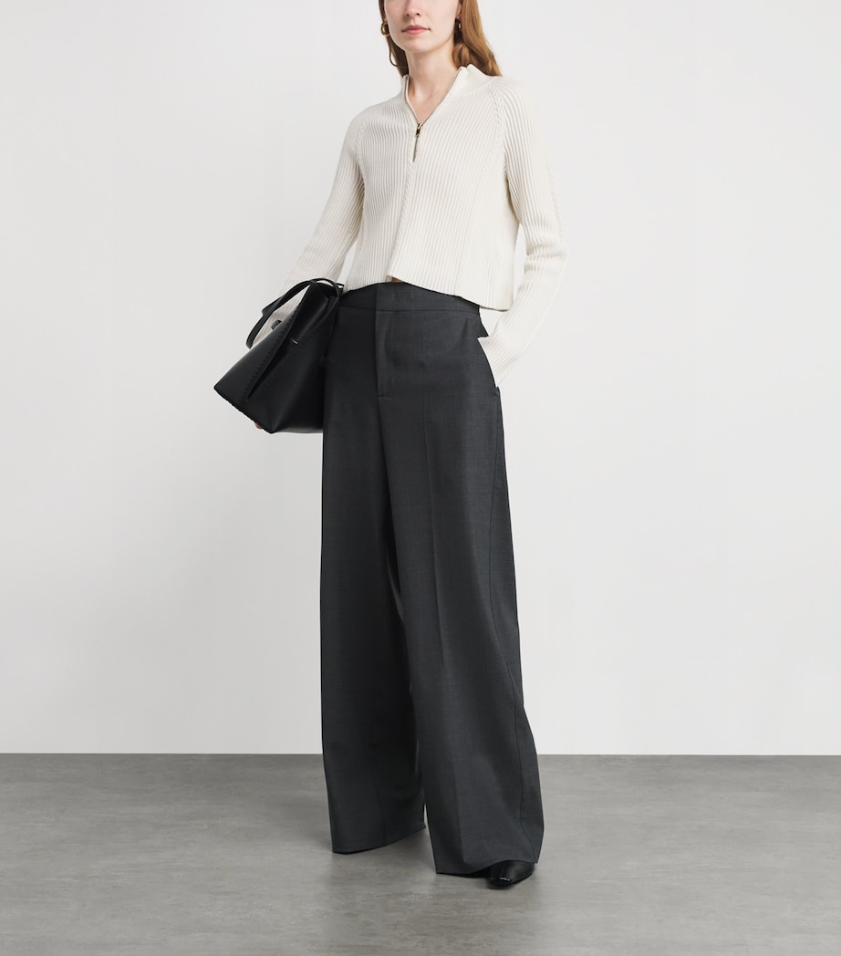 Rib-Knit Quarter-Zip Sweater ECRU Image 2