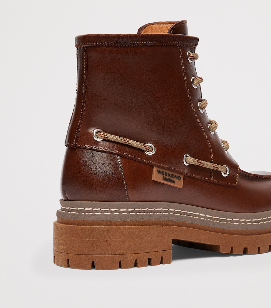 Weekend Max Mara Leather Ankle Boots Brown Image 6